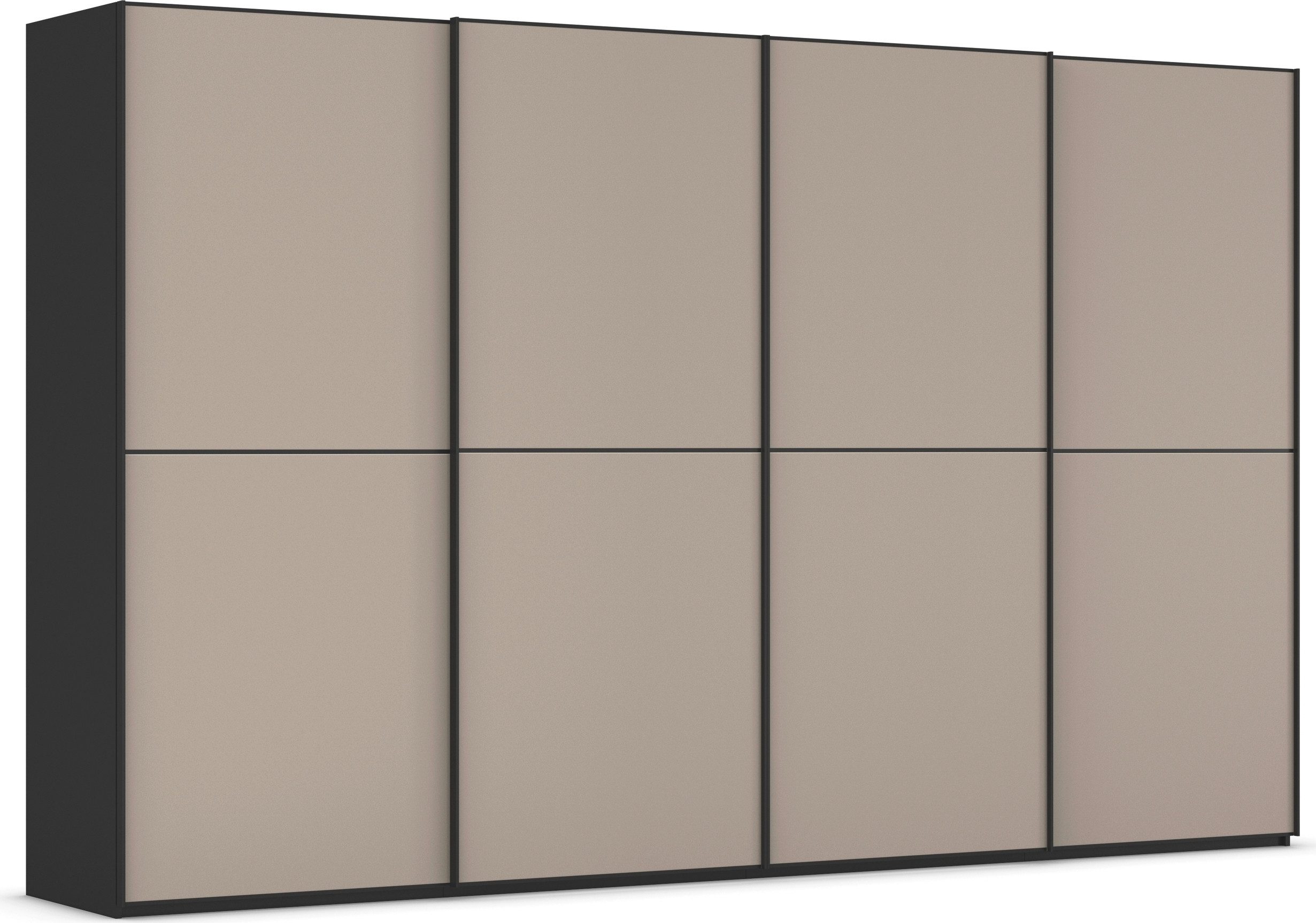 rauch Schwebetürenschrank Kleiderschrank Schrank Garderobe Schlafzimmerschrank SCALE-DUO edle zweigeteilte Türen Glas-Front mit 3 Zierleisten MADE IN GERMANY