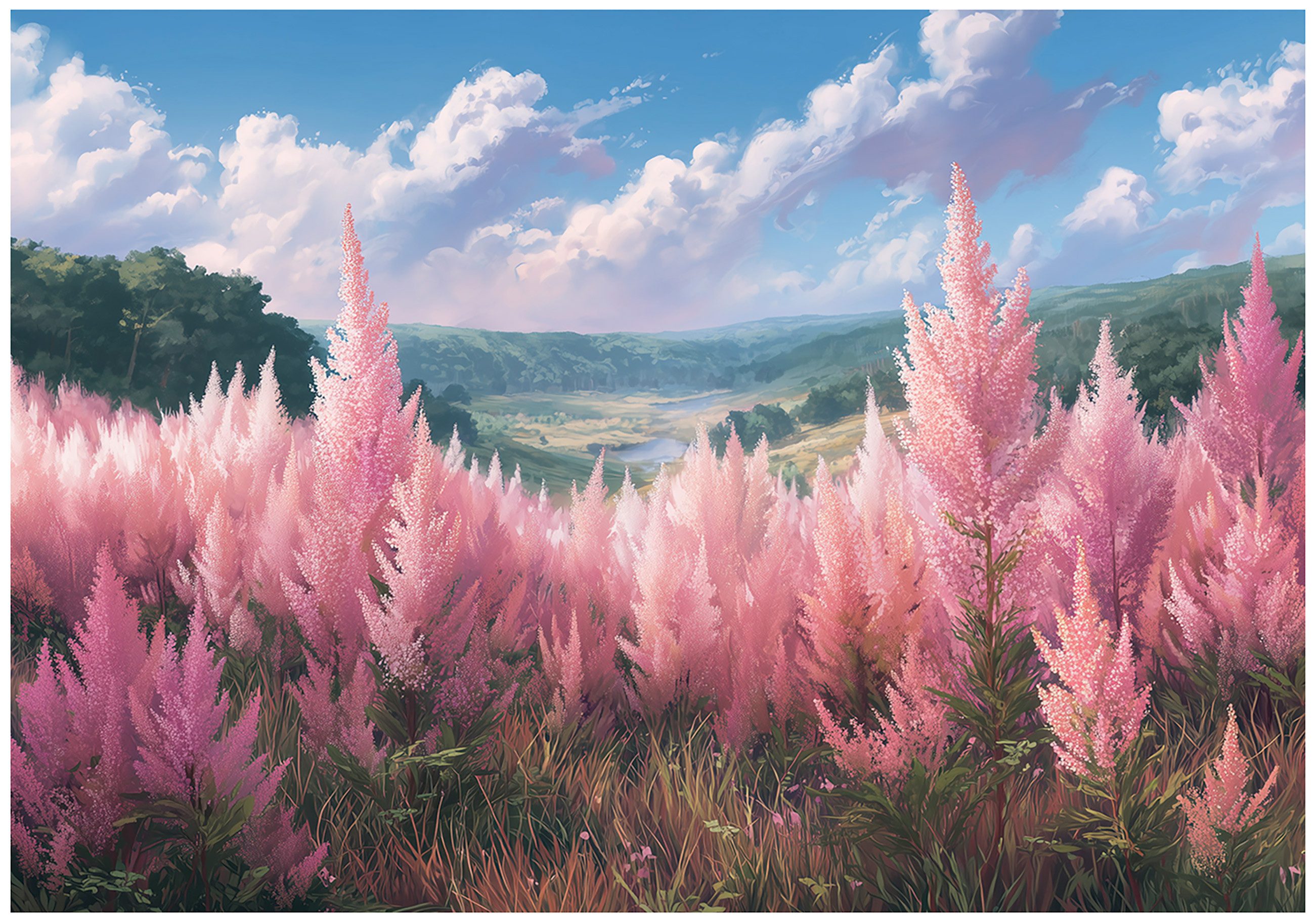 Wallarena Fototapete Blumen Wiese - Mehrfarbig - Elegant - Vlies - Schlafzimmer, glatt, (2 St), 100x70cm