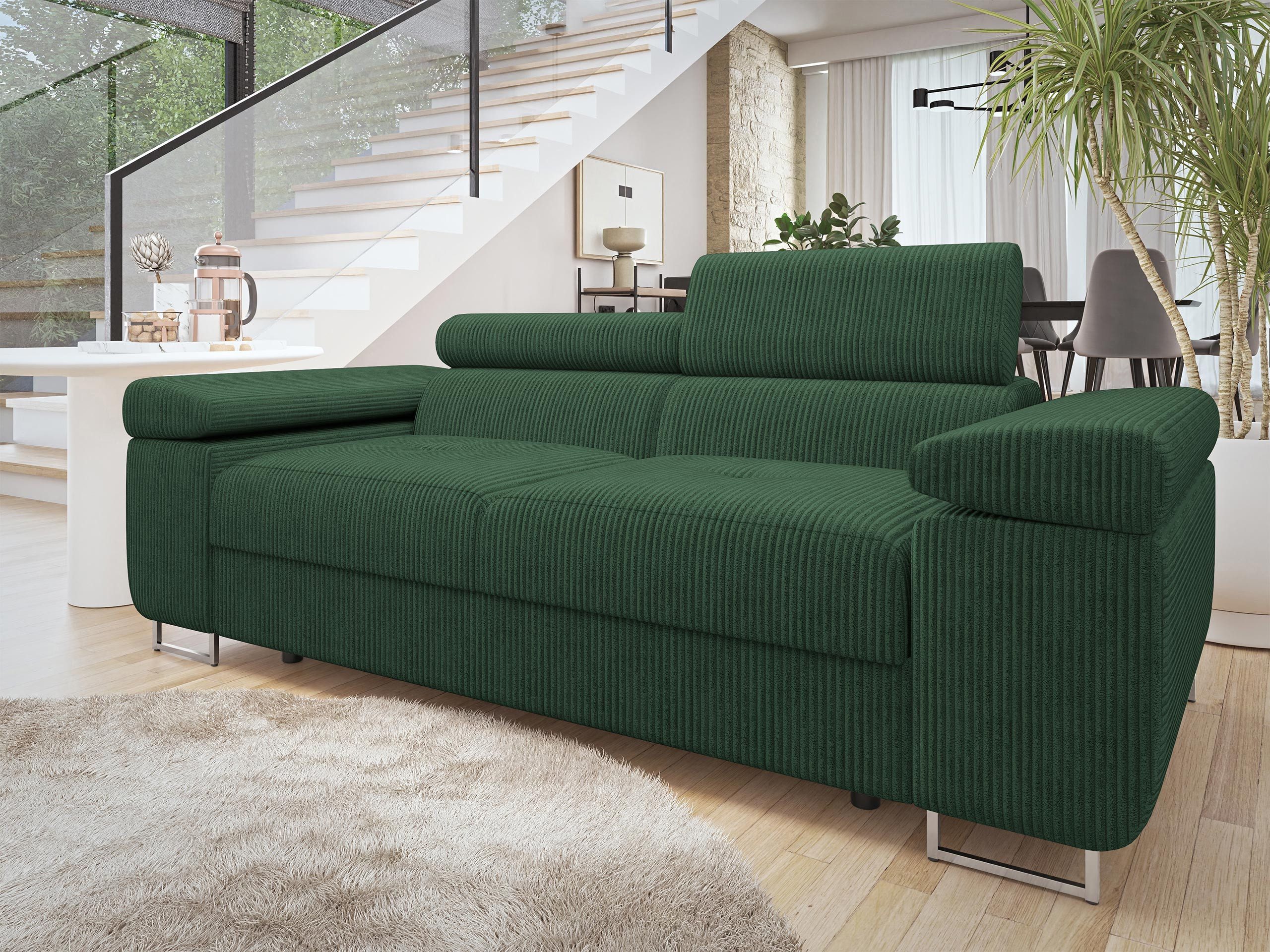 MIRJAN24 Sofa Torezio 2 Cord, Einstellbare Kopfstützen, 198x102x70-90 cm