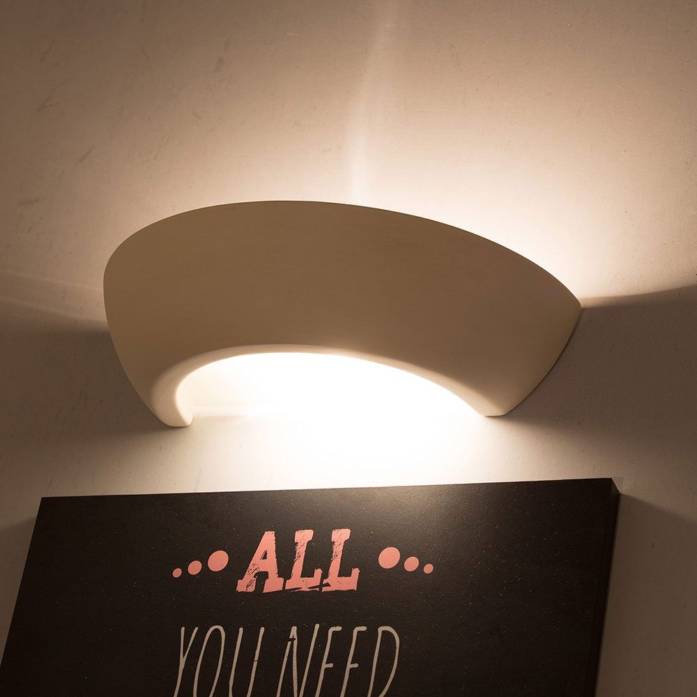 Leuchtmittel Keramik Wandleuchte, inklusive, Warmweiß, LED Innen Wandlampe LED etc-shop Wandleuchte weiß Lampe