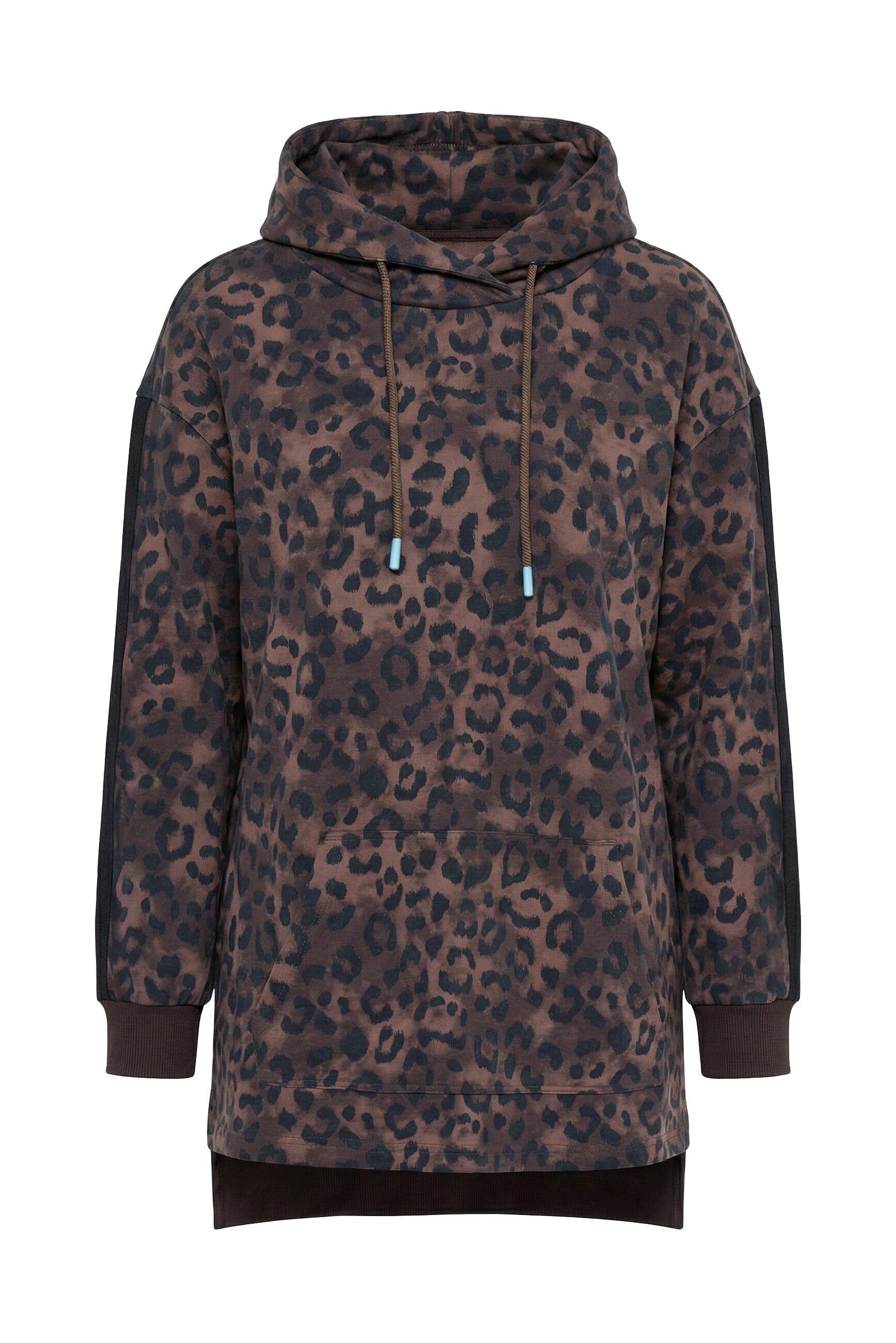 Ulla Popken Sweatshirt Sweatshirt Leomuster Stehkragen Langarm