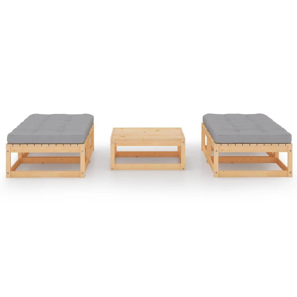 vidaXL Gartenlounge-Set Natur Garten-Lounge-Set Massivholz, (1-tlg) 5-tlg. Kissen Kiefer mit