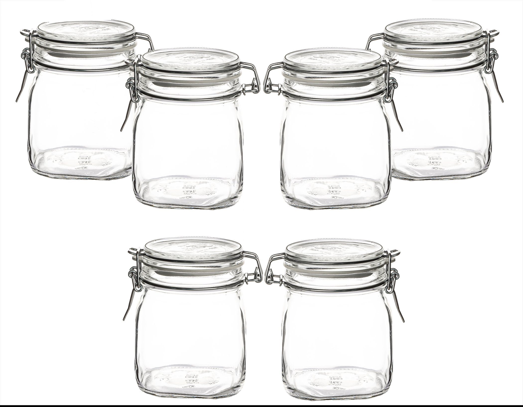 Bormioli Rocco Einmachglas »Fido 6er Set Gläser mit Bügelverschluss 0,75L«,  Glas, (6-tlg)