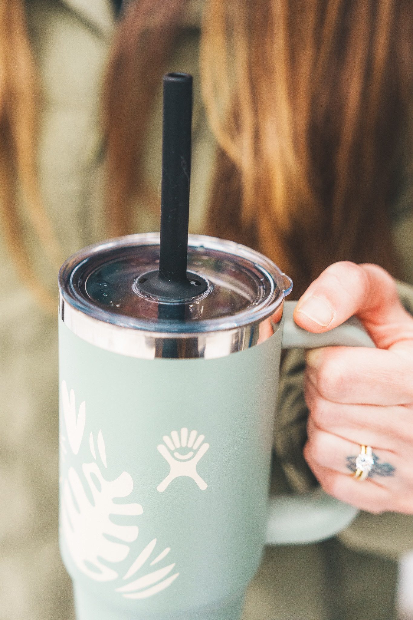 Hydro Flask Deckel Medium Press-In All Around Tumbler Straw Lid Clear, (1-tlg), Transparenter Deckel für freie Sicht mit Strohhalm