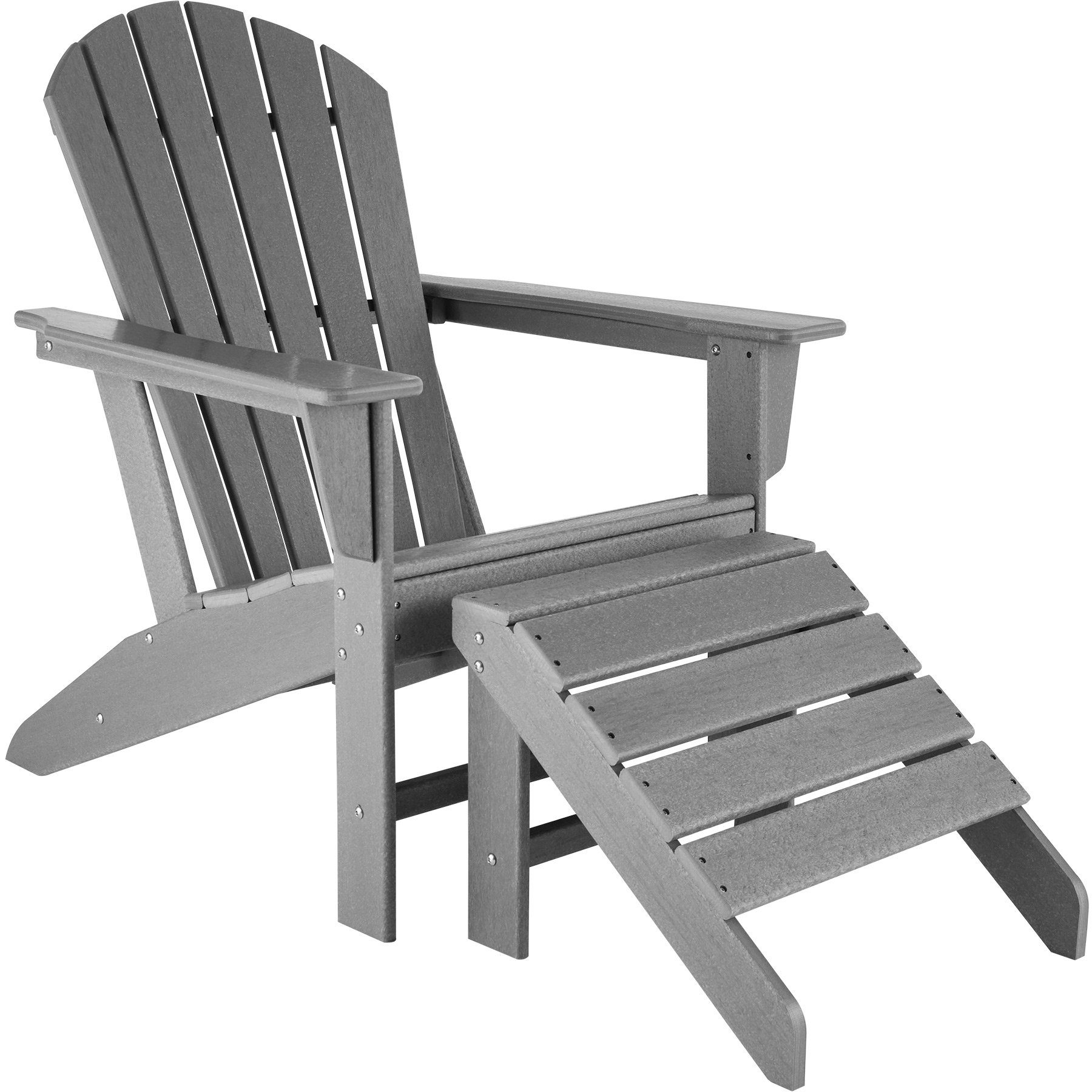 Gartenstuhl Outdoorstuhl mit Fußablage im Adirondack-Design