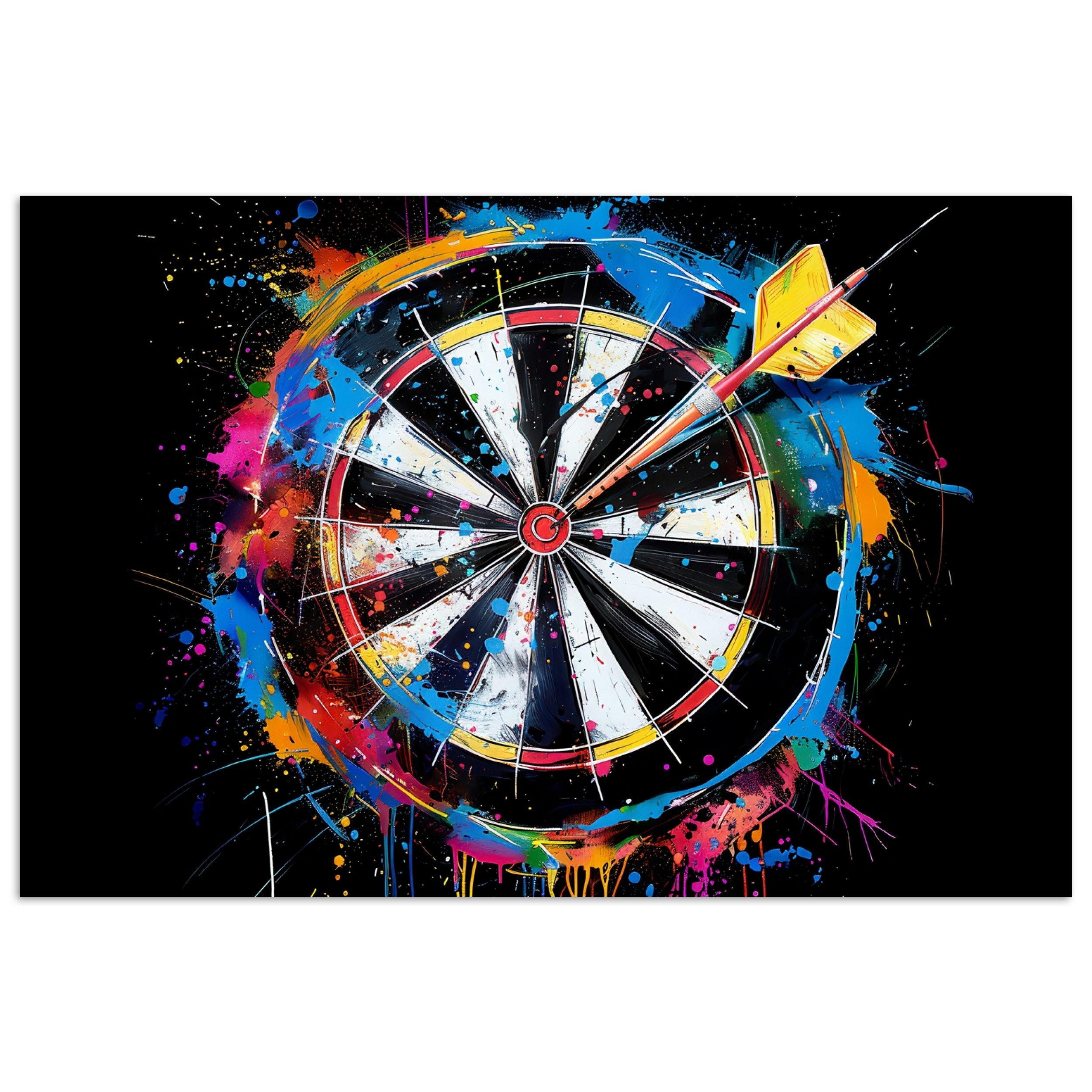 MuchoWow Poster Graffiti - Sport - Darts - Dartscheibe, (1 St), Poster ohne Rahmen, Wandbild, Wandposter, 30x20 cm