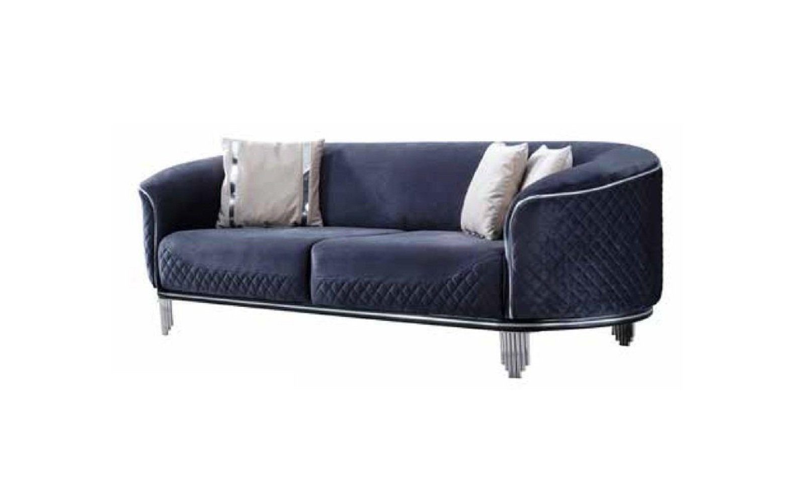 Designer Blaues Dreisitzer JVmoebel 3-Sitzer Made Textilsofa in Couch, Europe Luxus Teile, 1 Wohnzimmermöbel