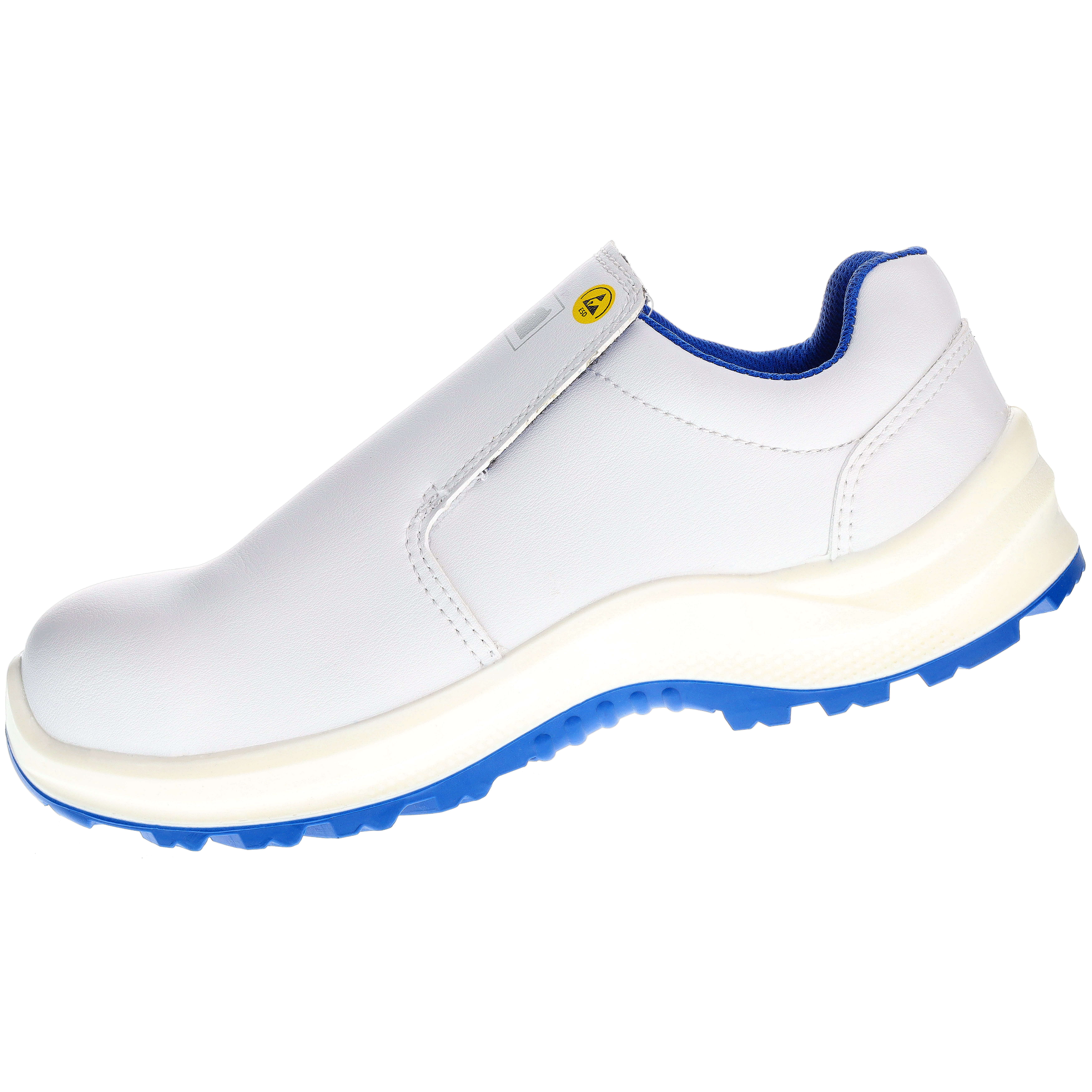 PRO FIT 120 ESD Sicherheitsschuhe S2 "Arctos white low", weiß/blau, Arbeitsschuh (1, Paar) Zehenschutzkappe, Atmungsaktiv, für Arbeiten im Weißbereich
