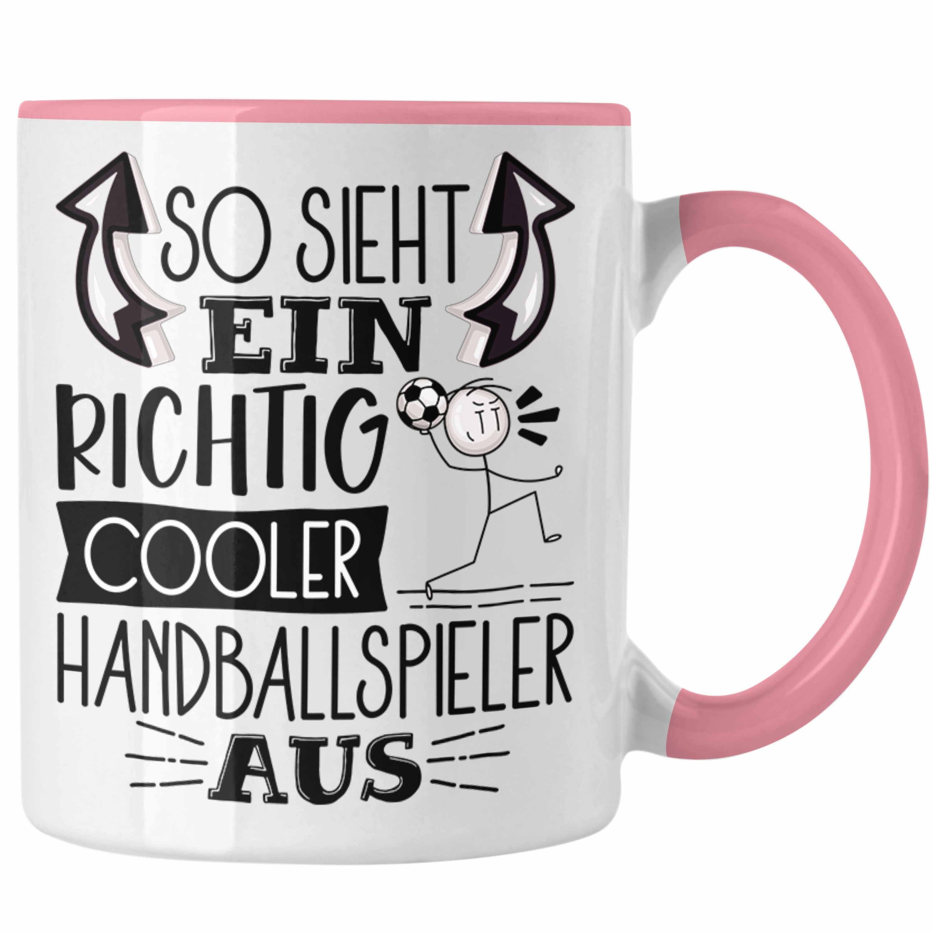 Trendation Tasse Handballspieler Tasse Geschenk So Sieht Ein Richtig Cooler Handballsp Rosa | Teetassen