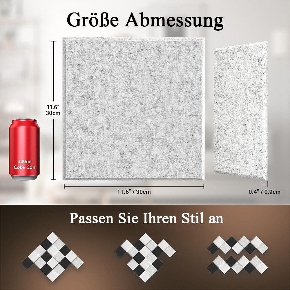 NUODWELL Akustikplatte 12 Stück Akustikplatten Selbstklebend, günstig online kaufen