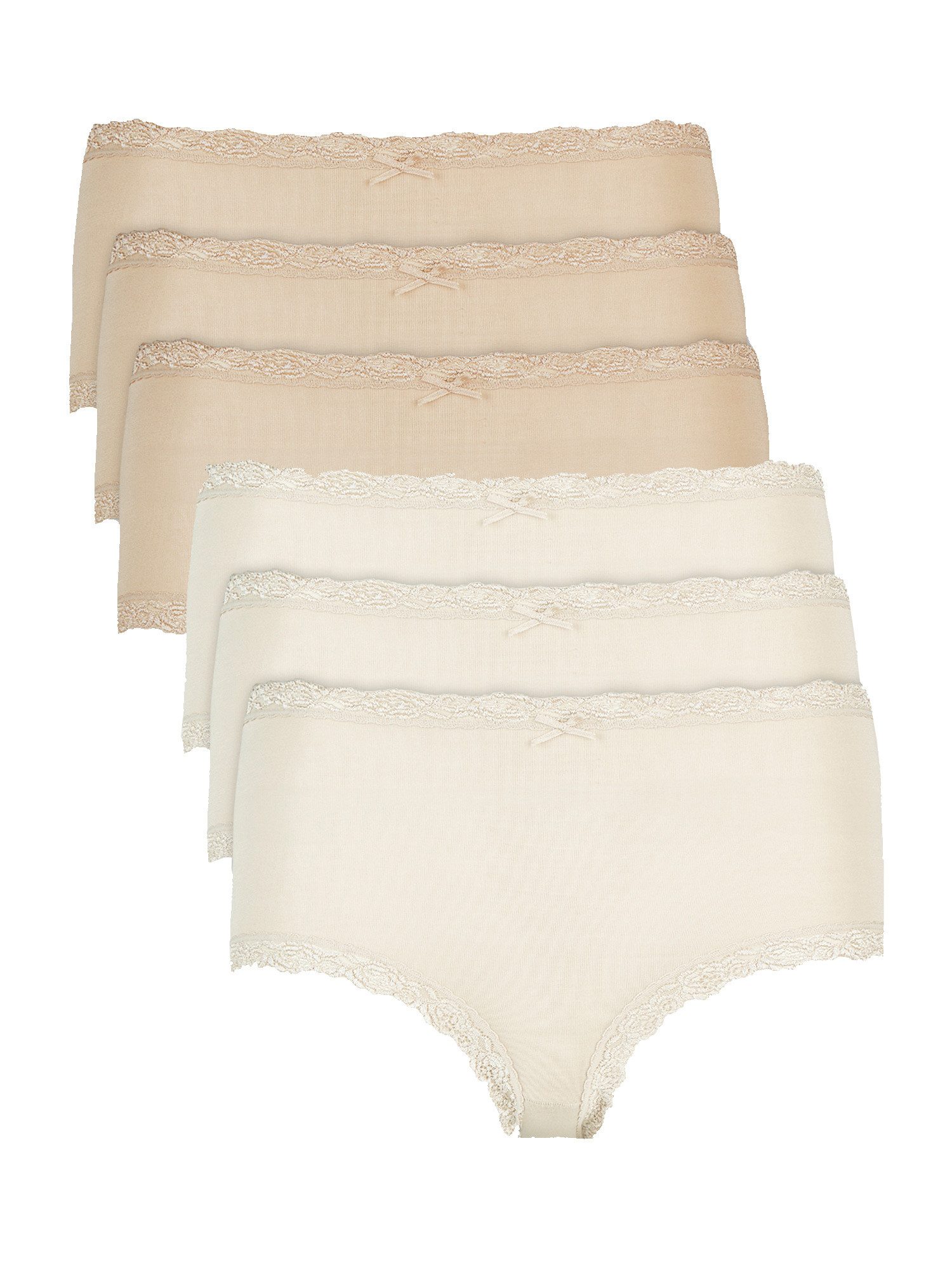 Nina Von C. Taillenslip 6er Pack Damen Taillenslip Multiple Packs (Packung, 6-St) hoher Modal-Anteil, weich, romantische & glänzende Blütenspitze