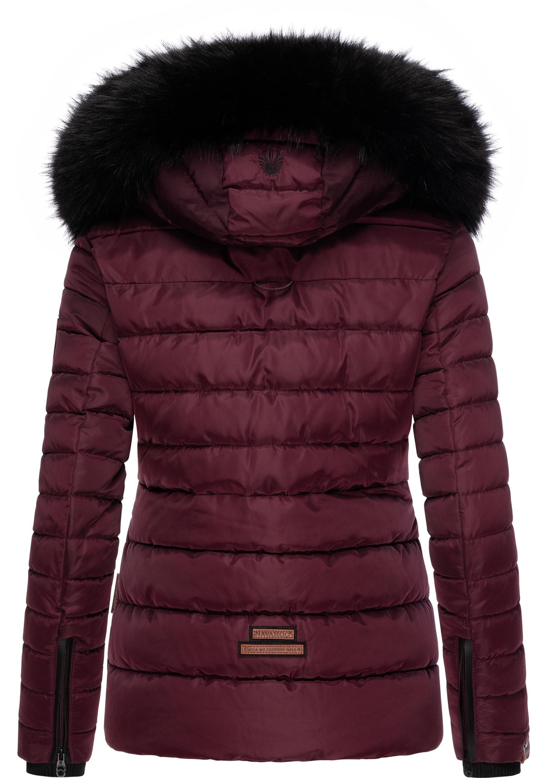 Navahoo Winterjacke Wisteriaa Warm gefütterte Steppjacke mit Kunstfell-Kapuze