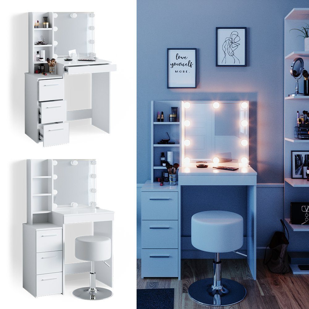 Vicco Schminktisch Meryl, Weiß, 80 cm günstig online kaufen