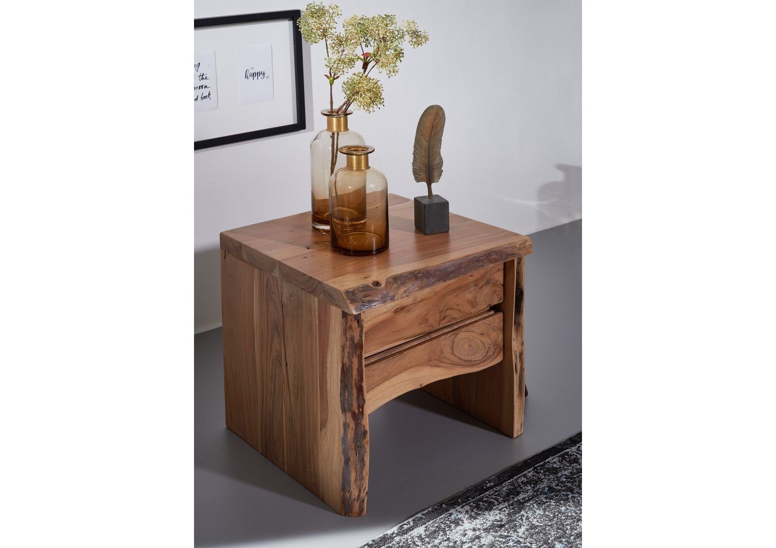 Massivmoebel24 Nachttisch PURE ACACIA (Nachttisch Akazie günstig online kaufen