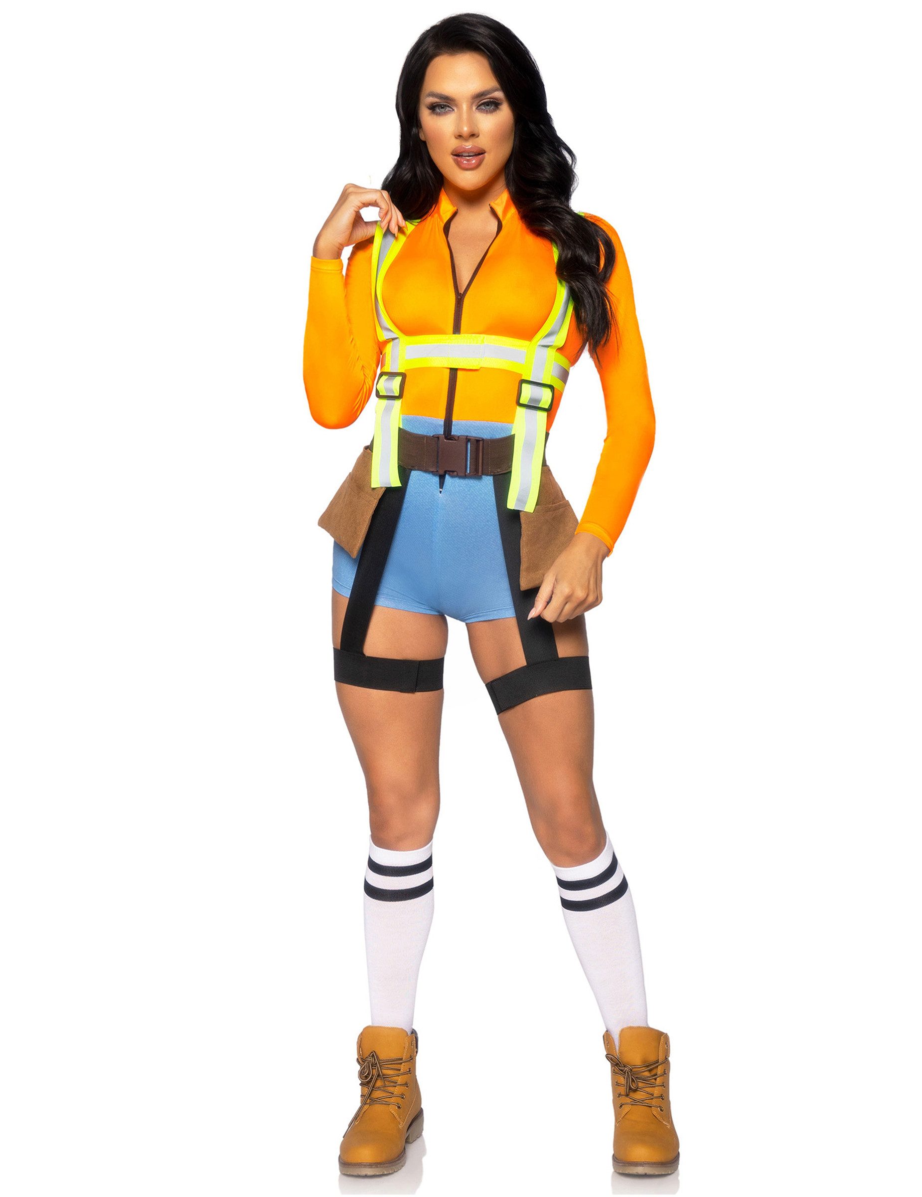 legavenue Kostüm Bauarbeiterin Damenkostüm sexy orange