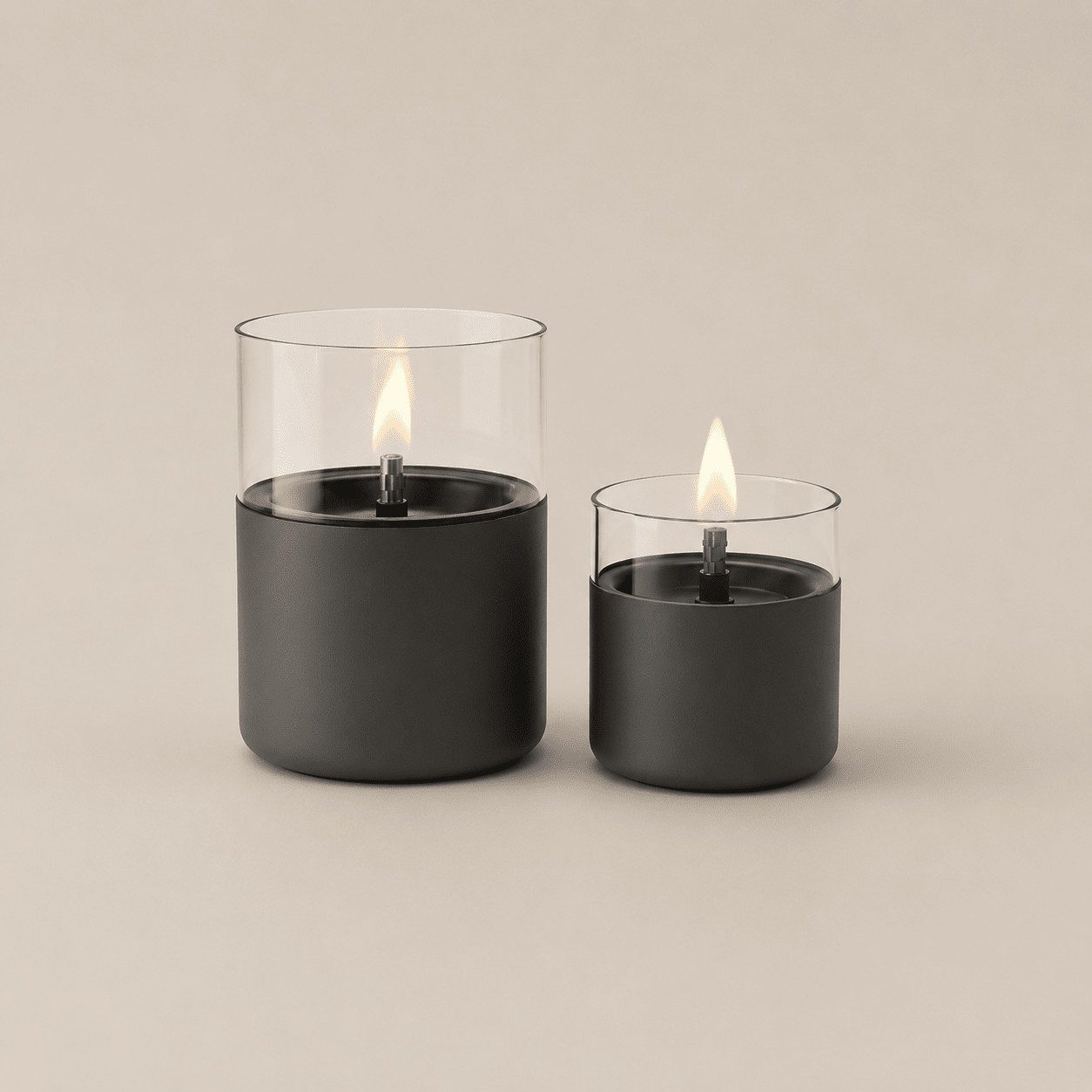TENDERFLAME Tischfeuer Tenderflame Tischkamin Lilly 8 & 10 Duo-Pack - Gunmetal (Lilly 8 & Lilly 10)