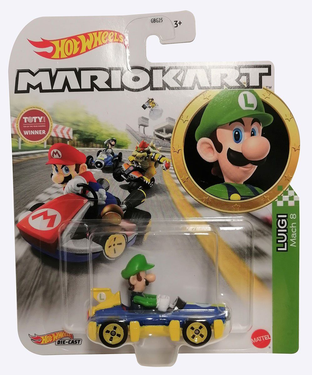 Mattel® Spielzeug-Rennwagen Mattel GBG27 Hot Wheels Die Cast Nindendo  Mariokart - Luigi im Rennfah