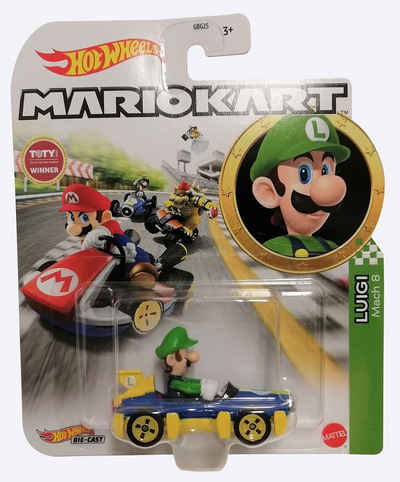 Mattel® Spielzeug-Rennwagen Mattel GBG27 Hot Wheels Die Cast Nindendo Mariokart - Luigi im Rennfah, (Hot Wheels Die Cast Nindendo Mariokart - Luigi im Rennfahrzeug)