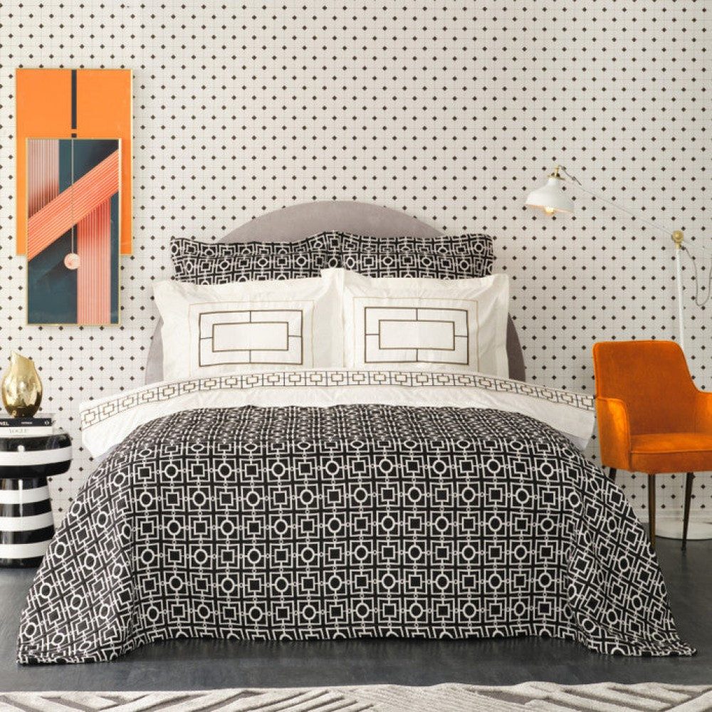 Karaca Bettwäsche Karaca Home Minerva Schwarzes Doppelbett Besticktes Bettb günstig online kaufen