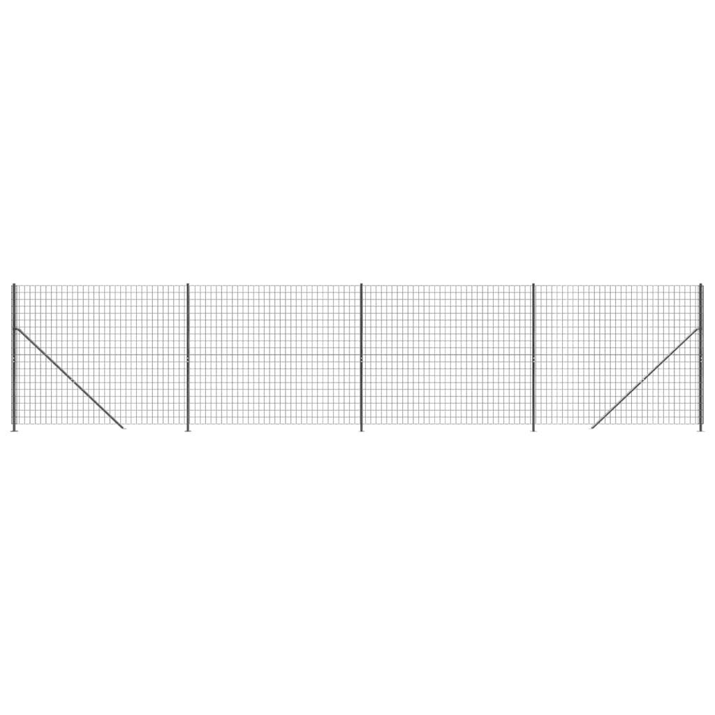 vidaXL Gartenzaun Maschendrahtzaun mit Bodenflansch Anthrazit 1,4x10 m, (1-St)