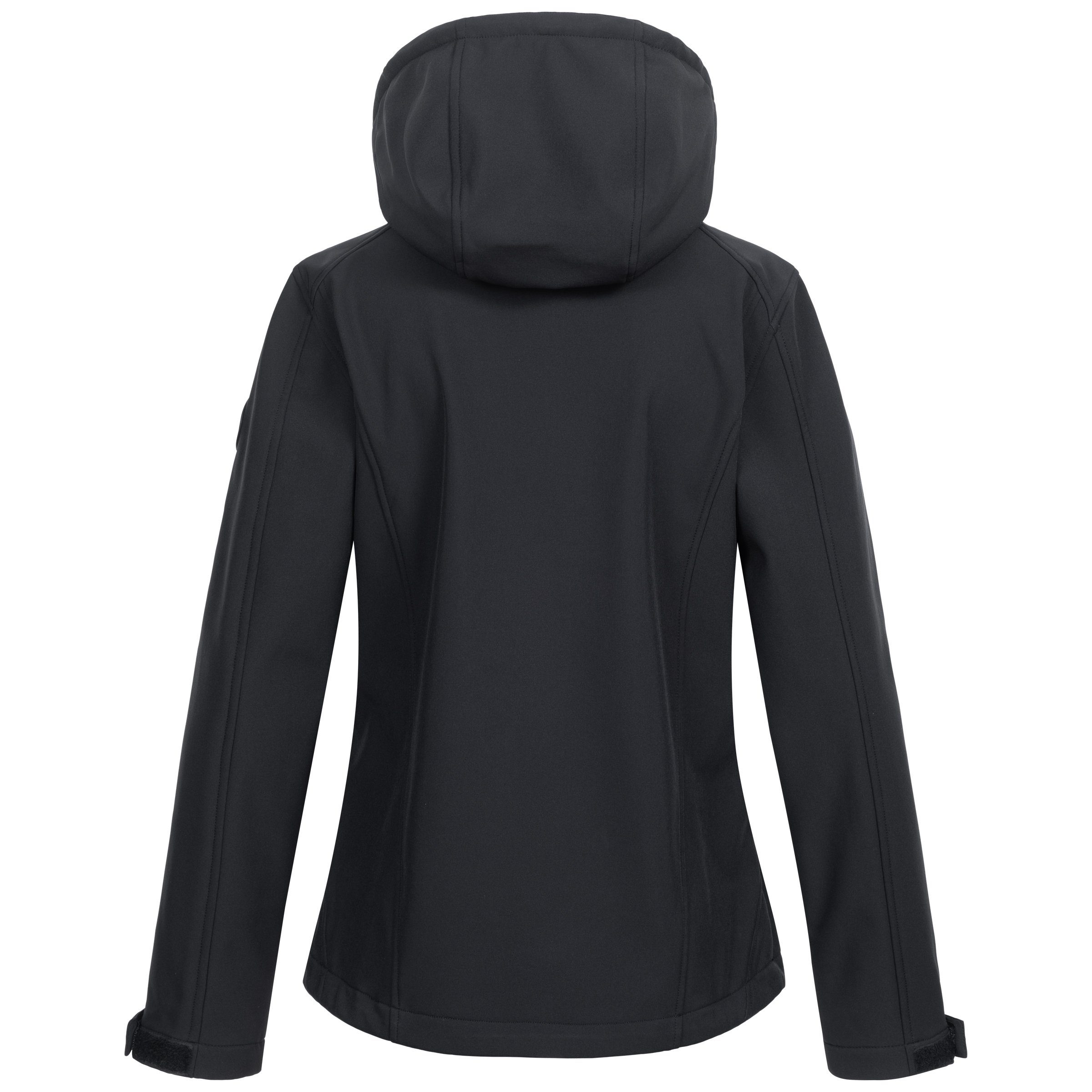 WOMEN DEPROC CREEK Softshelljacke abnehmbarer Kapuze mit schwarz PEAK Active