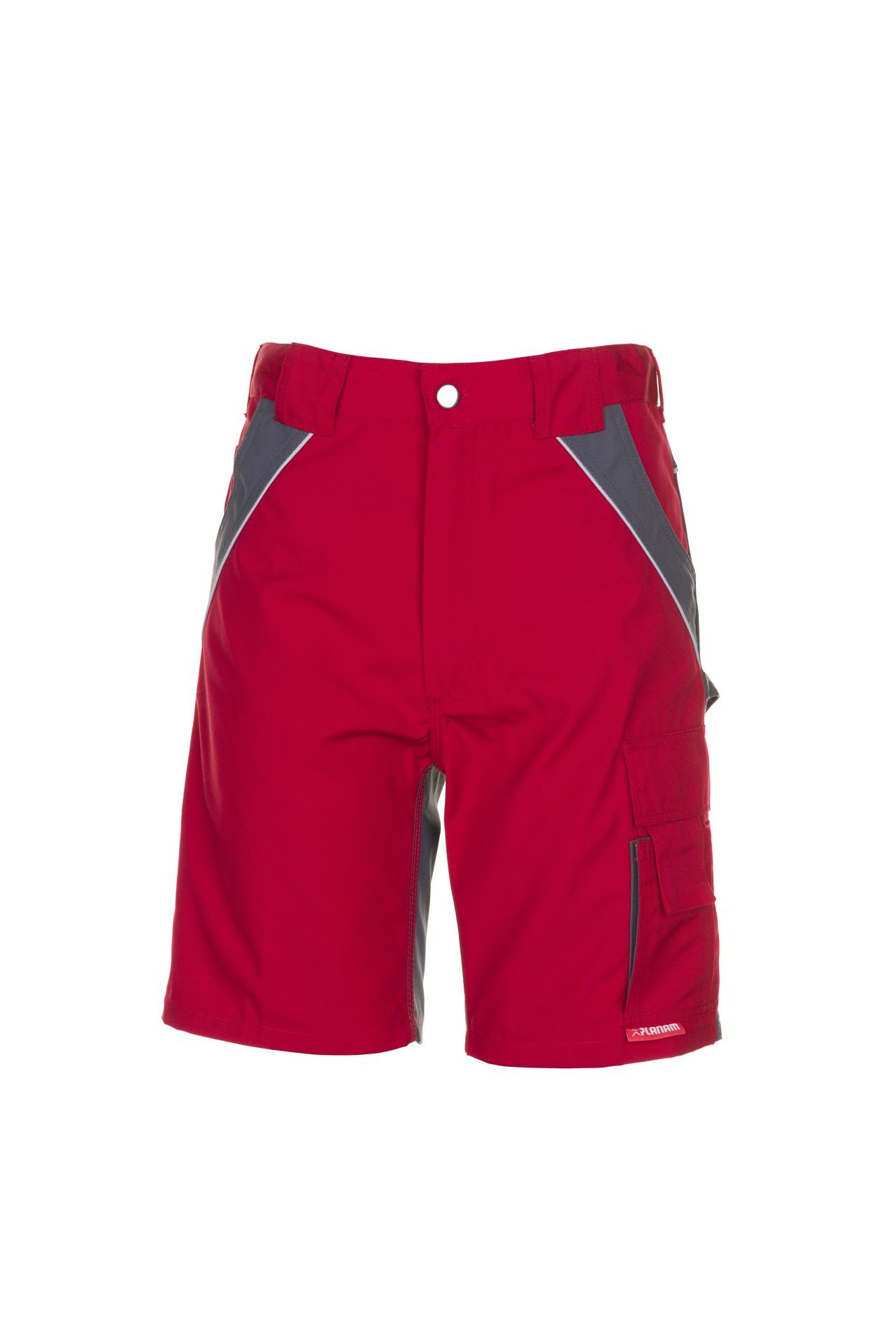 Planam Arbeitsshorts PLANAM Herren Shorts PLALINE Canvas Rot/Schiefer