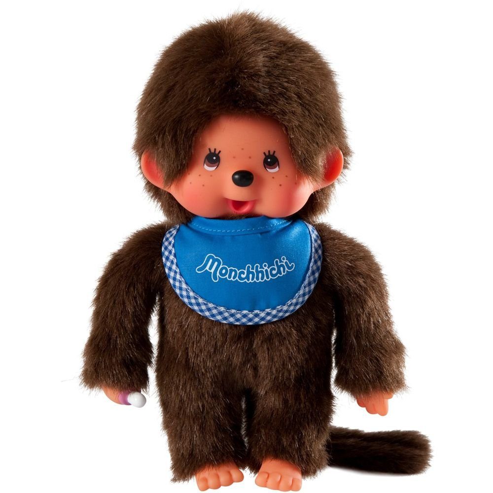 Monchhichi Plüschfigur Junge Classic 20 cm Monchhichi Puppe mit original blauem Lätzchen