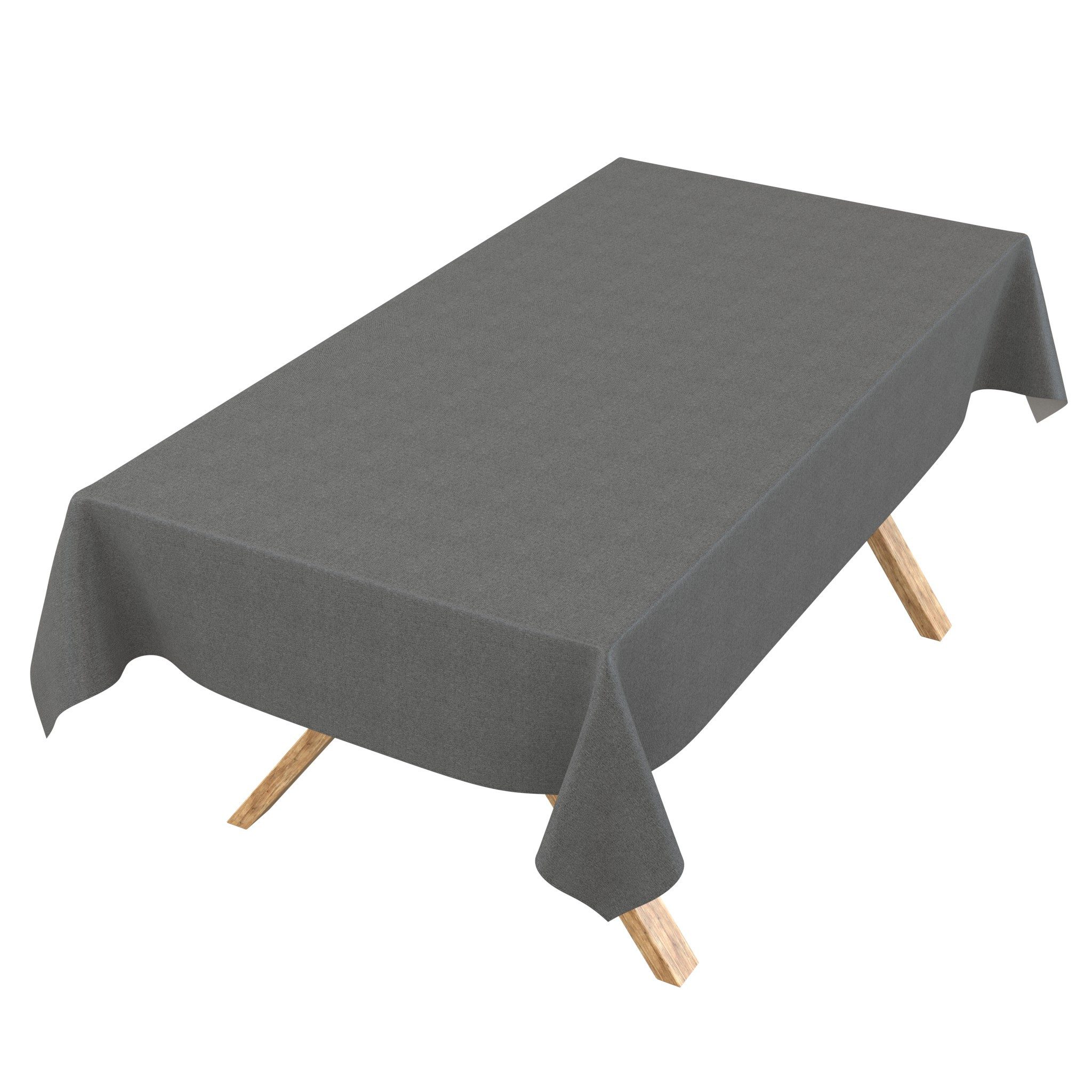 ANRO Tischdecke DanceDirty abwaschbar Leinenoptik wetterfest Falschuni Modern (Einzelstück 1-tlg, eine Tischdecke), Stofftischdecke schmutzabweisend 100x140cm Uni Grau