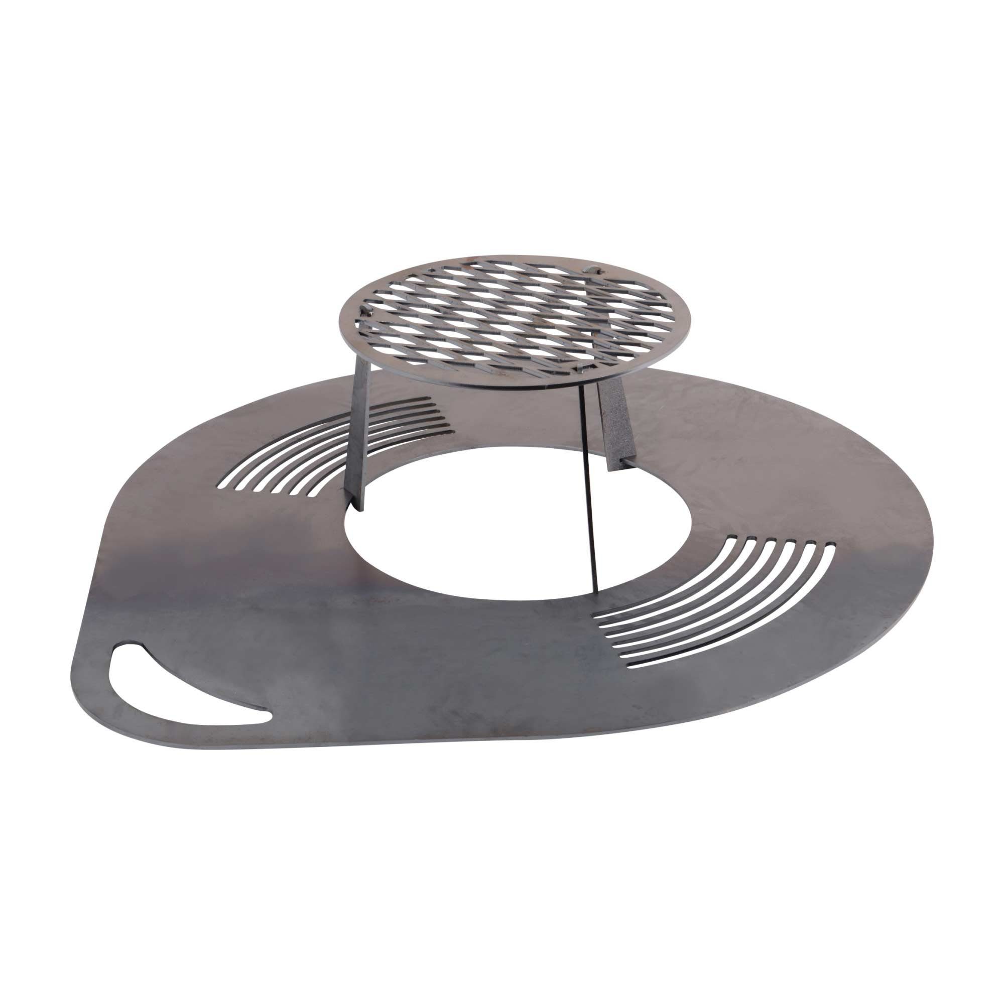 UNUS GARDEN Dekofigur Grillplatte 60/80cm Durchmesser (1 St., 60 cm), Grillplatte Feuerplatte für Feuerstelle oder Feuertonne