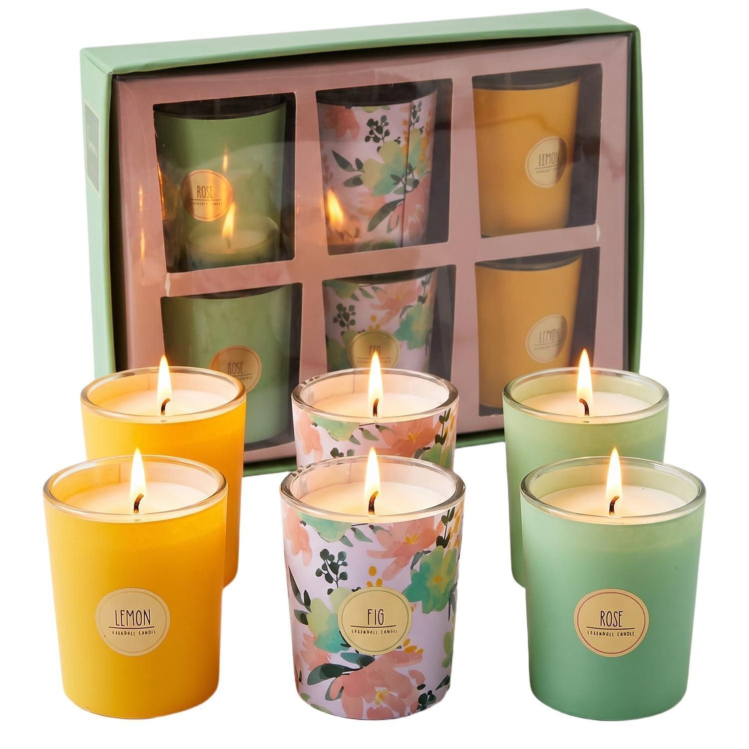 LuxusKollektion Duftkerze Duftkerzen Set 6er Sojawachs Aromatherapie Deko Gesche