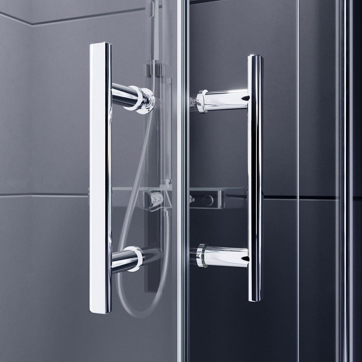 Duschmeister Eckdusche Royalux Neo Eckeinstieg Drehfalttür 80x100 cm mit Nano Clean, BxT: 80x100 cm, Einscheibensicherheitsglas, Hebesenk-Mechanismus