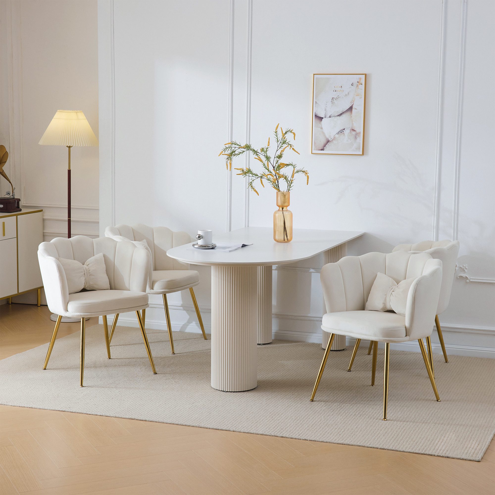 HAUSS SPOLE Esszimmerstuhl Polsterstuhl Relaxsessel mit Dekokissen, Metallb günstig online kaufen