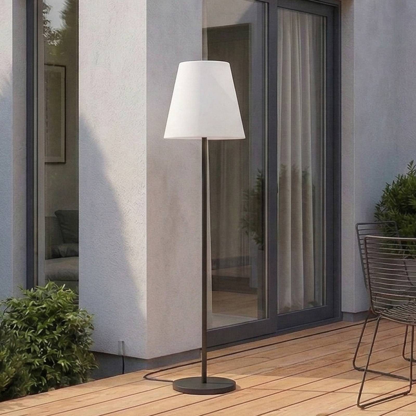 Lucande Außen-Stehlampe Jaimy, Kunststoff Schwarz IP65, 1 x 15 W LED