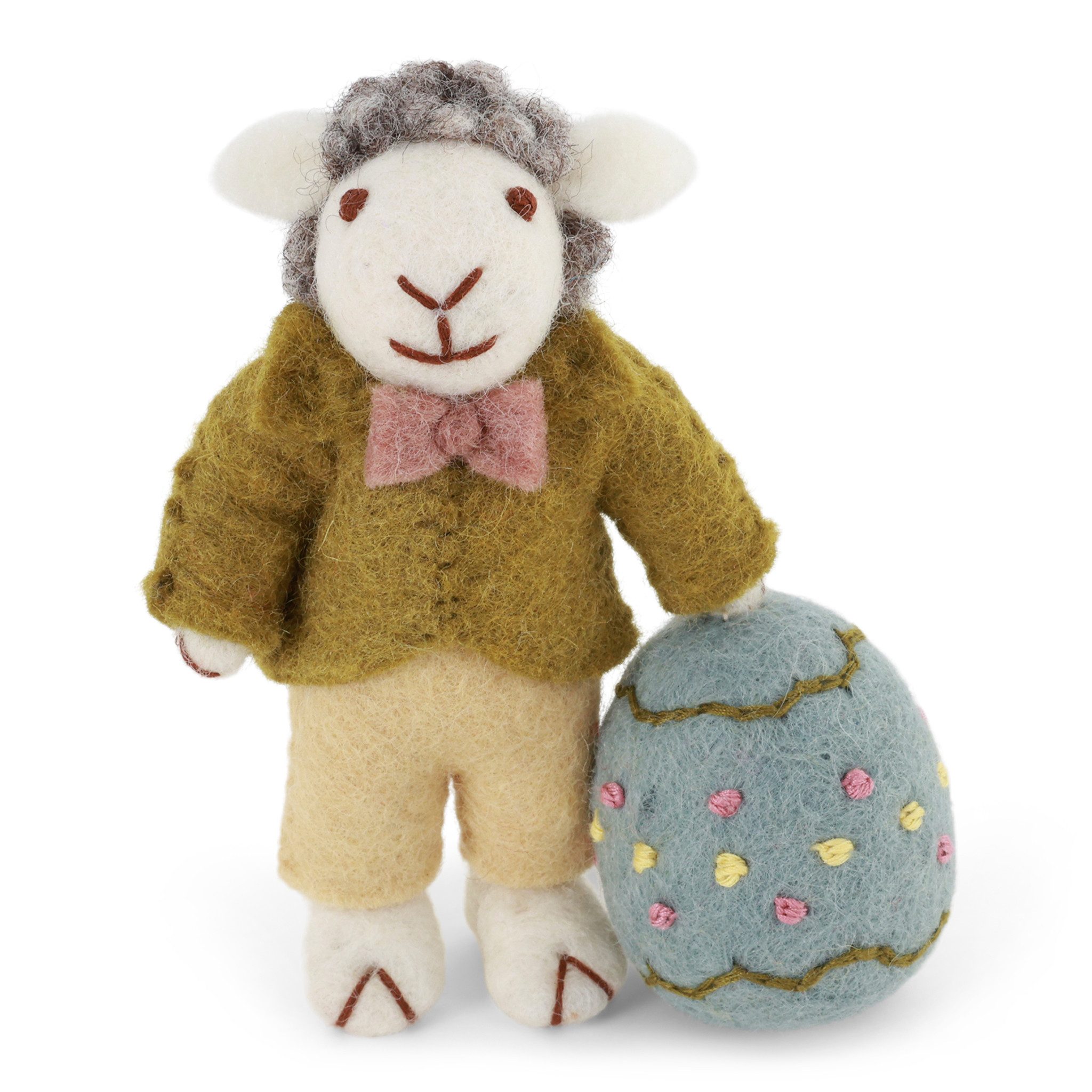 Gry & Sif Felted Mini Branch White Berries - Handmade Fairtrade Décor