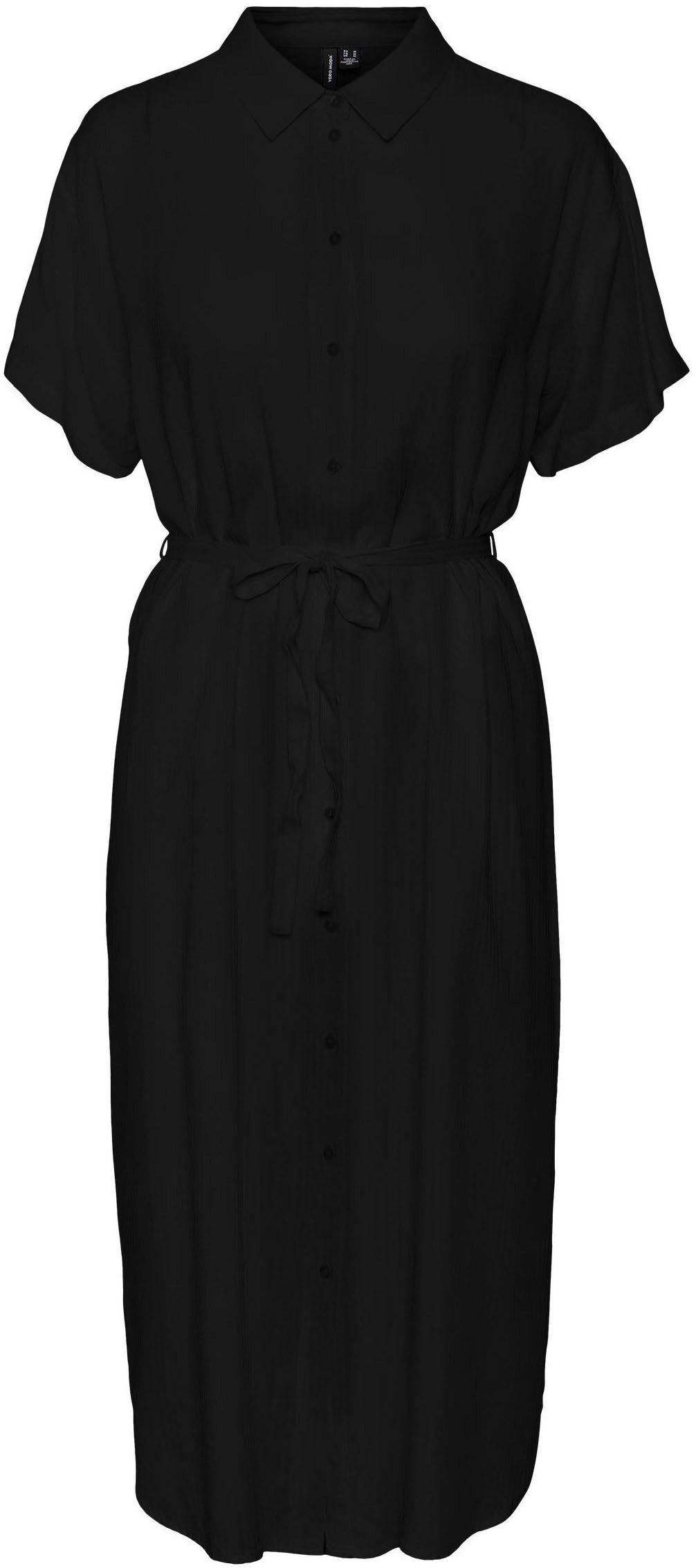 SHIRT SS DRESS Moda NOOS VMBUMPY Hemdblusenkleid Black CALF Vero