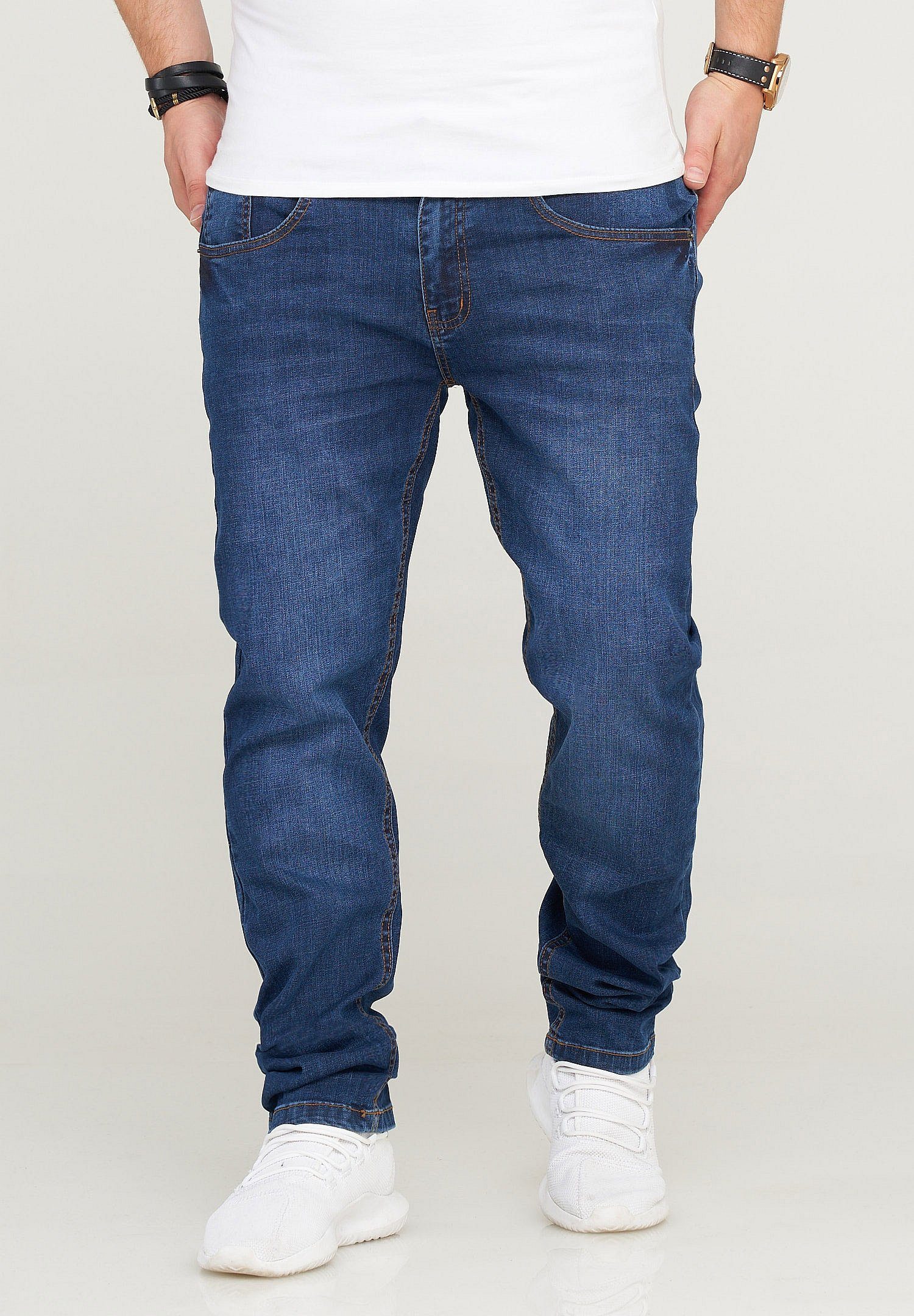 Slim-fit-Jeans im SOULSTAR QUIRIN 5-Pocket-Stil dunkelblau klassischen