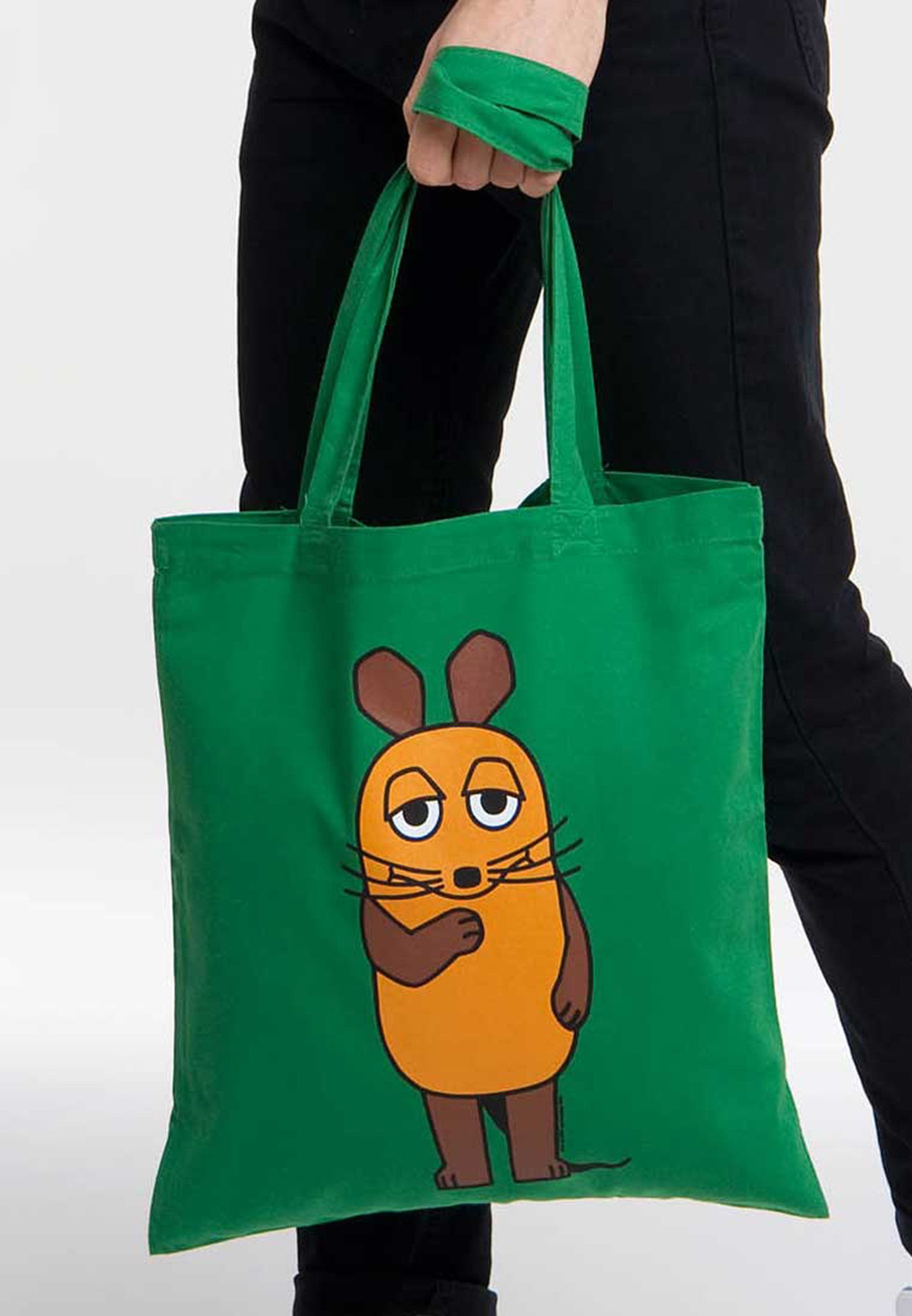 LOGOSHIRT Henkeltasche Baumwolltasche Die Sendung mit der Maus, mit Sendung mit der Maus-Logo – Bild 5 von 5