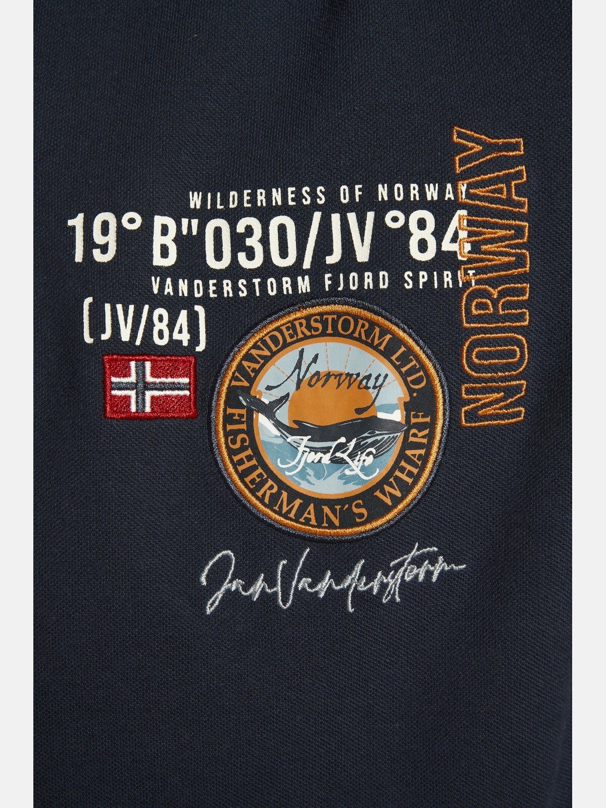 Jan Vanderstorm Langarm-Poloshirt LOKI mit Flachstrickkragen – Bild 4 von 5