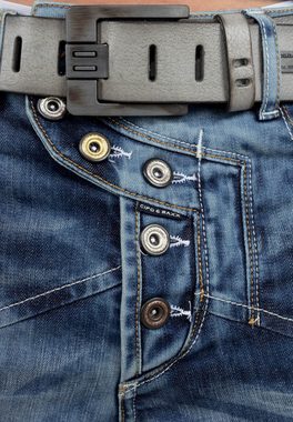 Cipo & Baxx 5-Pocket-Jeans Hose BA-CD346 W36/L34 (1-tlg) Denim mit Verzierungen und Nähten