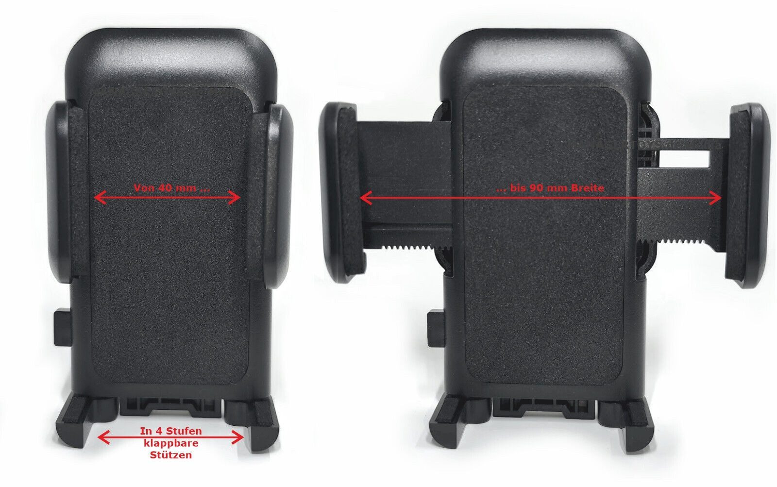 SECUMAX Smartphone-Halterung Universal Handy Halteschale verstellbare Breite 4 Krallen Raster HR
