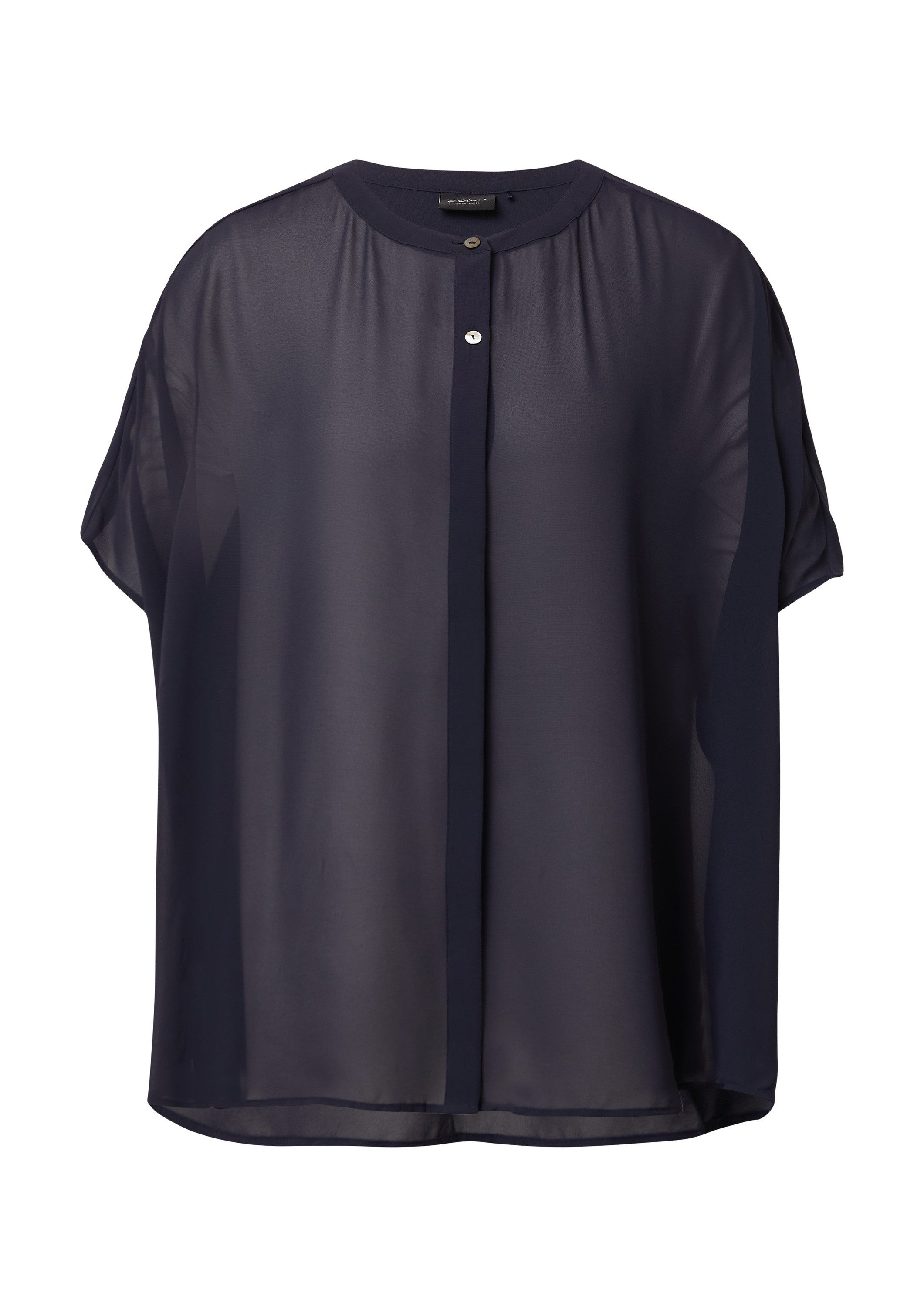 s.Oliver Kurzarmbluse Bluse Transparente Poncho-Bluse aus Chiffon