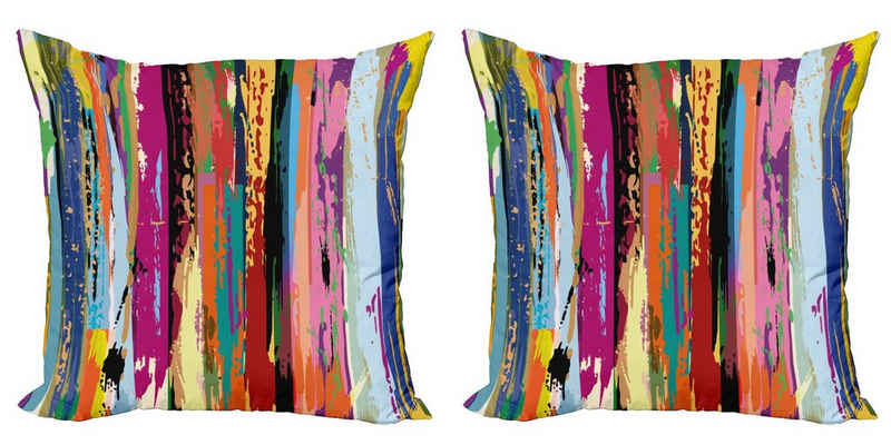 Kissenbezüge Modern Accent Doppelseitiger Digitaldruck, Abakuhaus (2 Stück), Abstrakt Vibrierende Regenbogen-Entwurf