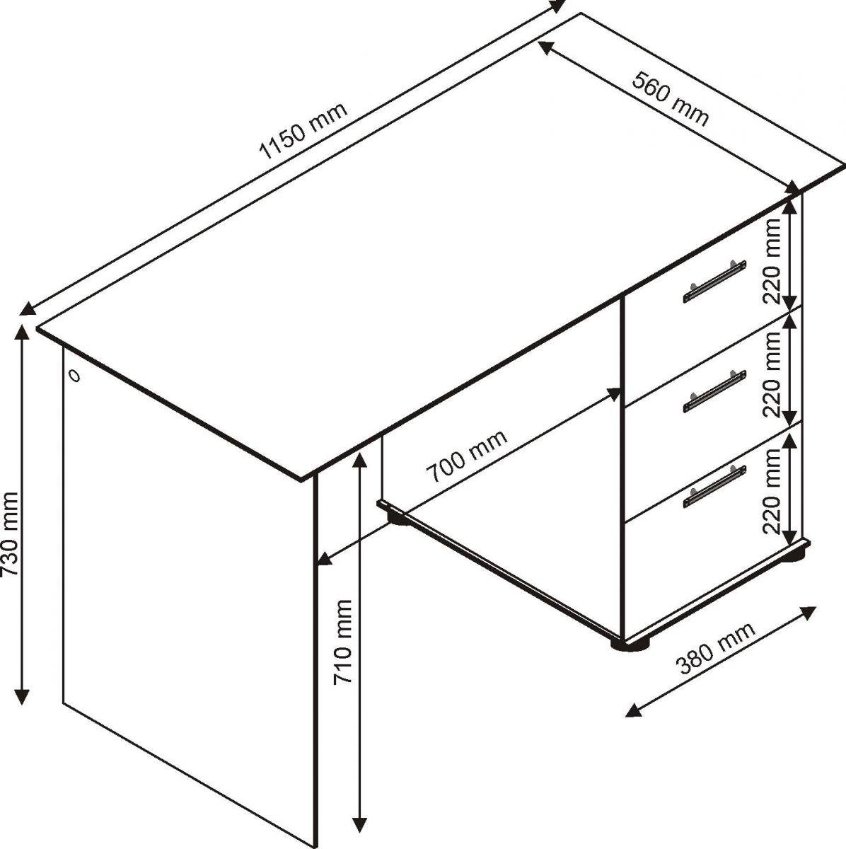 bv-vertrieb Schreibtisch PC Tisch Computertisch Schreibtisch (528) - Buche