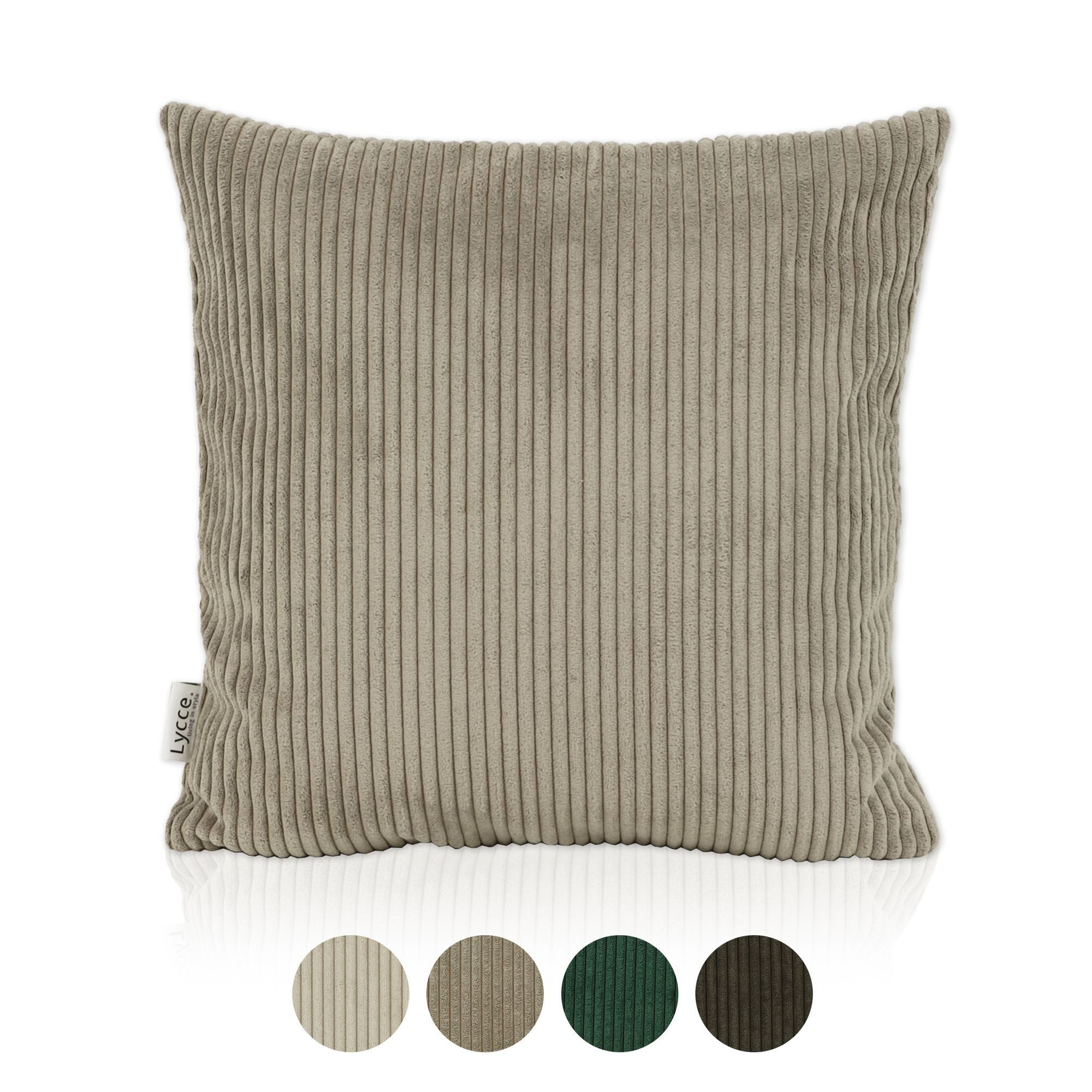 Lycce Dekokissen Kissenbezug aus trendigem Cordstoff (50x50cm), taupe günstig online kaufen