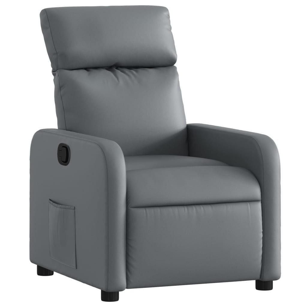 vidaXL Sessel Relaxsessel Grau Kunstleder (1-St) günstig online kaufen