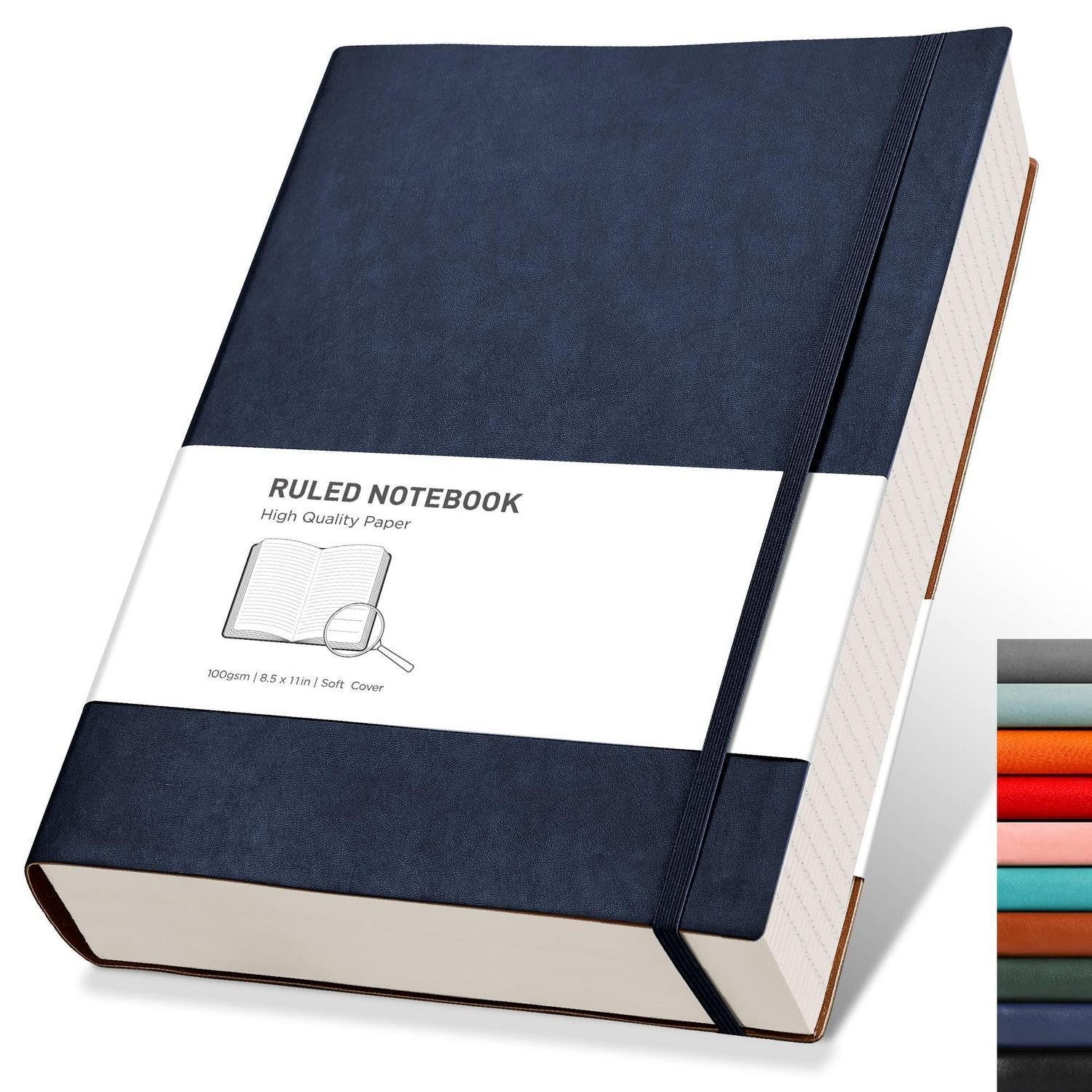 LuxusKollektion Notizbuch Notizbuch A4 liniert Softcover Blau