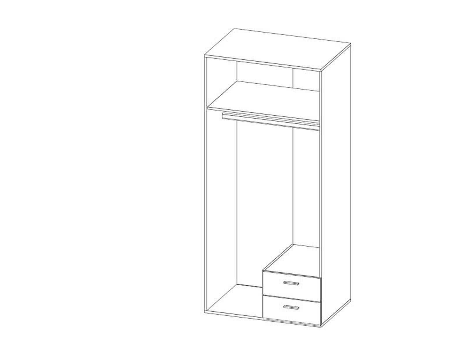 Pol-Power Kleiderschrank 81 x 176 x 51 cm (B/H/T)