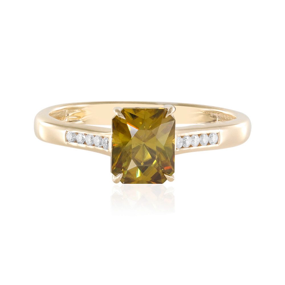 Cavill Diamantring Cavill Ring 1,47 ct Oktagon Radiantschliff 10 Diamanten 585 Gelbgold (1-tlg)