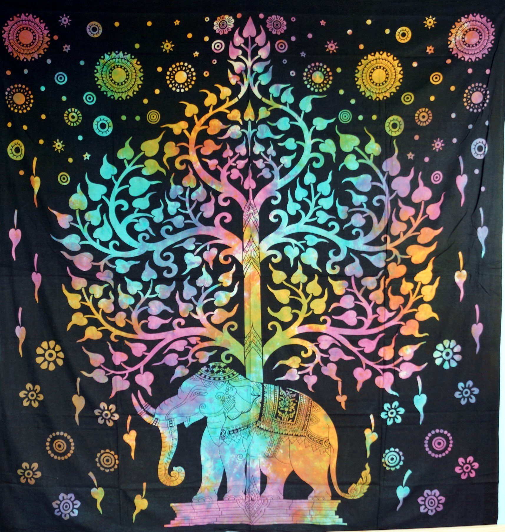 Tagesdecke Boho-Style Wandbehang, indische Life Guru-Shop Tagesdecke.., Tree Regenbogen / of