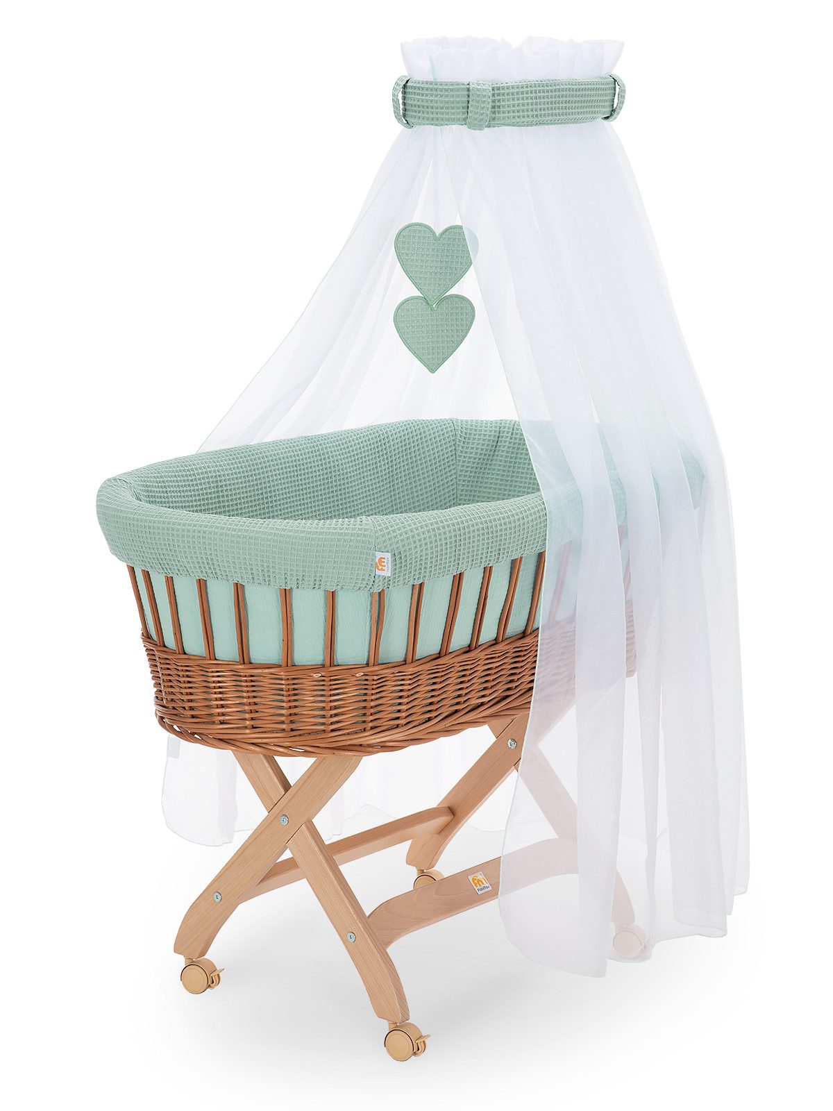 FabiMax Stubenwagen naturbelassen, Komplettset, Musselin & Waffelpiqué, Ink günstig online kaufen